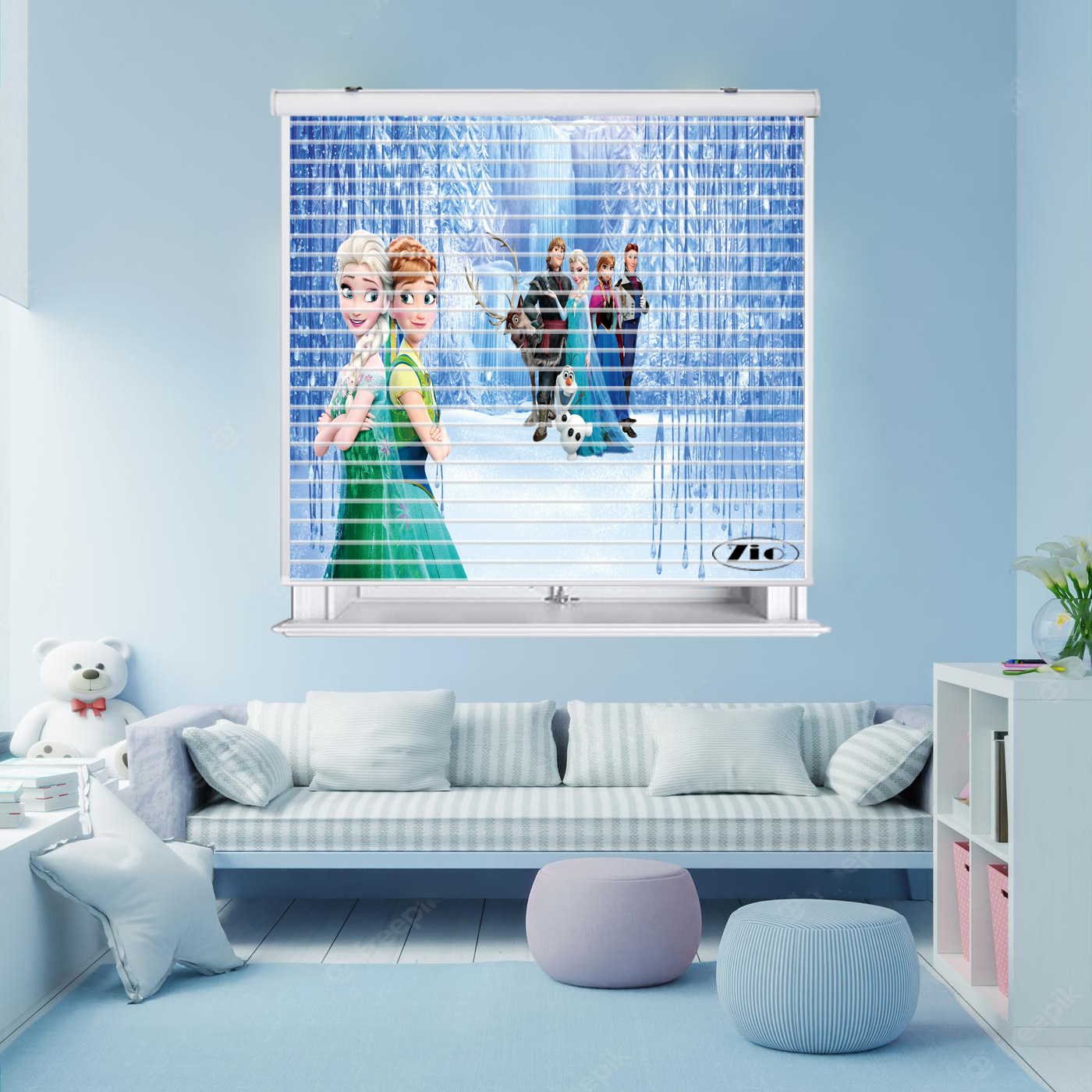پرده زبرا زیو مدل سیلوئت K3057 سایز 150x150 سانتی متر