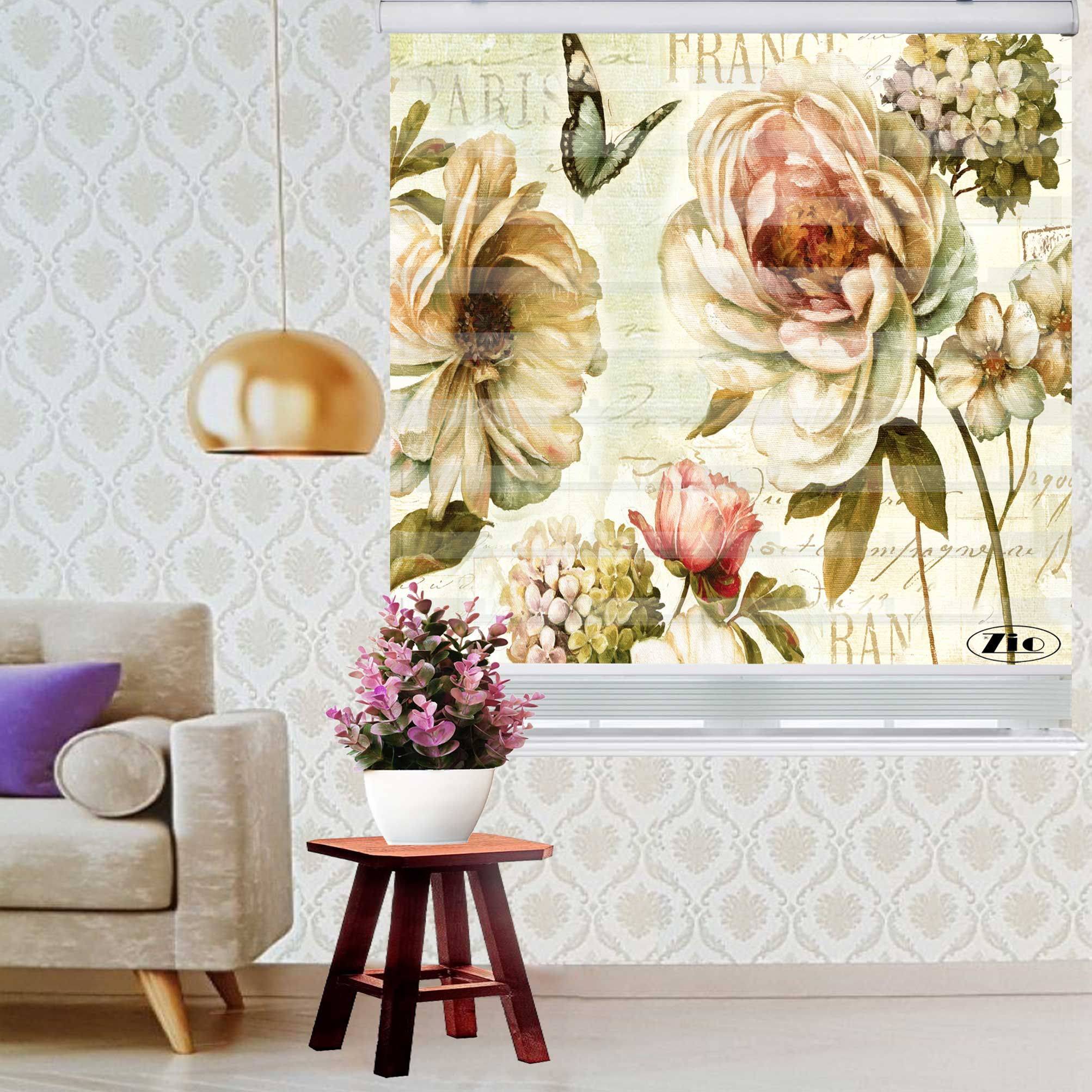 پرده زبرا زیو کد 3D1107 سایز 150x150 سانتی متر