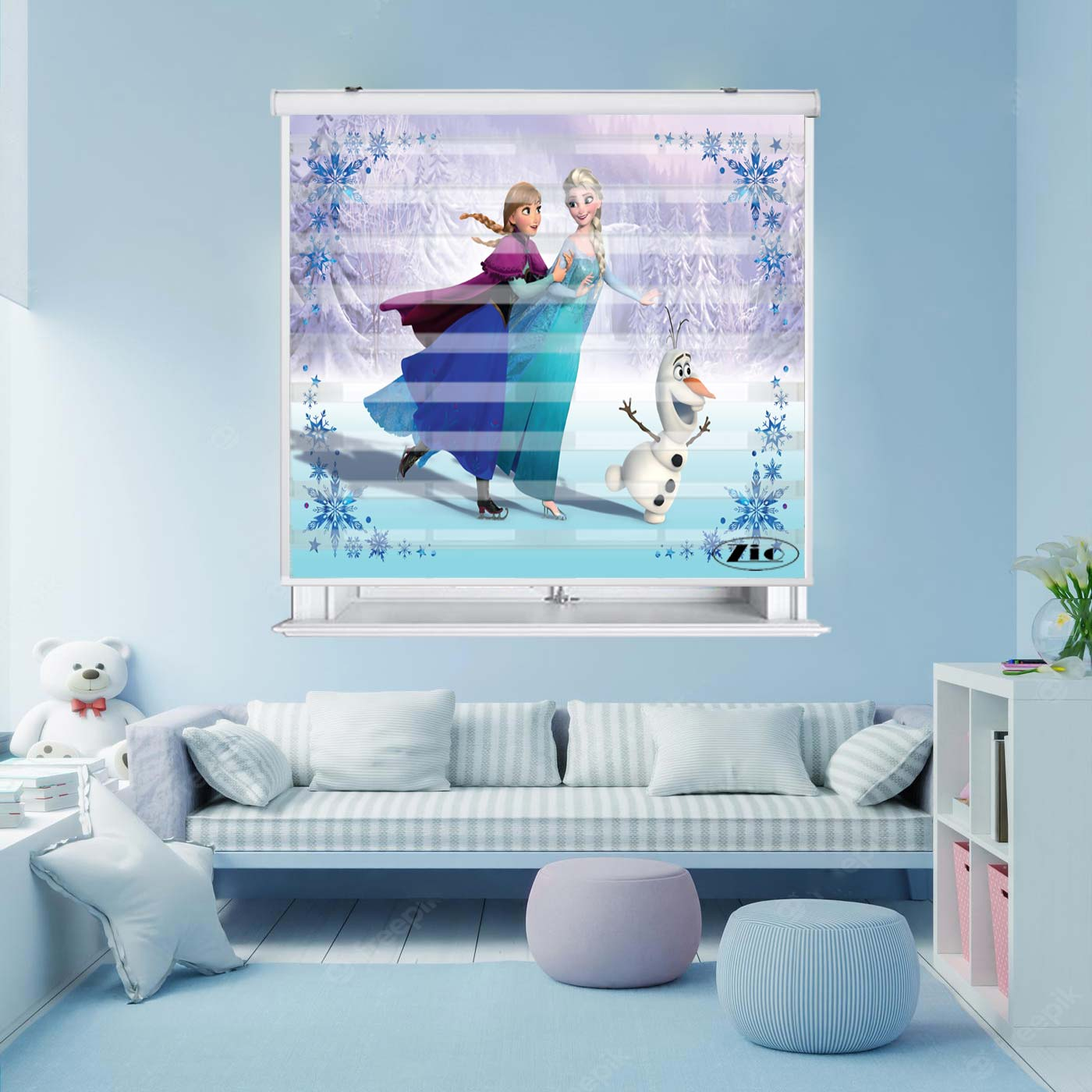 پرده زبرا زیو کد K3070 سایز 150X150 سانتی متر