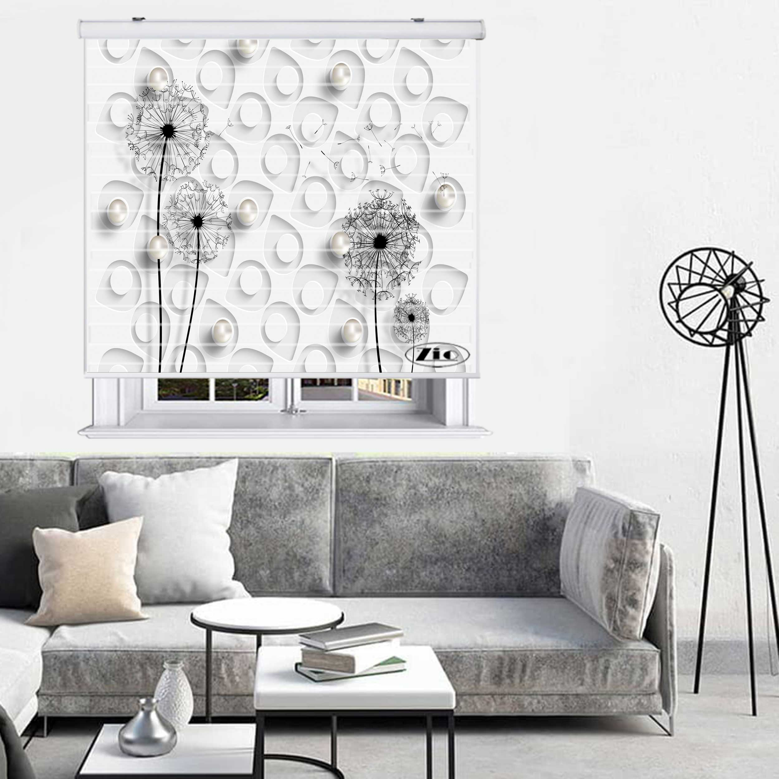 پرده زبرا زیو مدل سیلوئت 3D1186 سایز 150x150 سانتی متر
