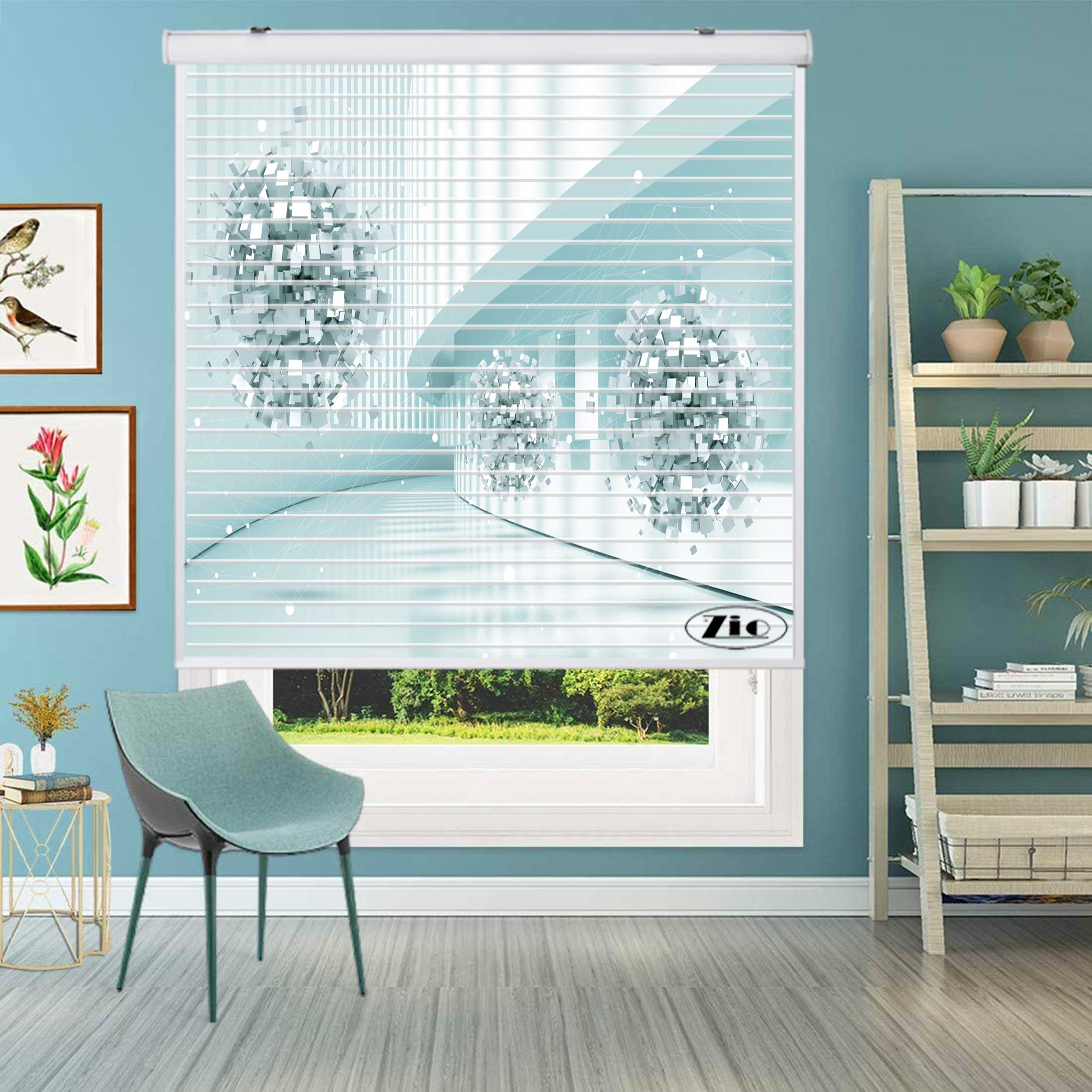 پرده زبرا زیو مدل سیلوئت 3D1511 سایز 150x150 سانتی متر