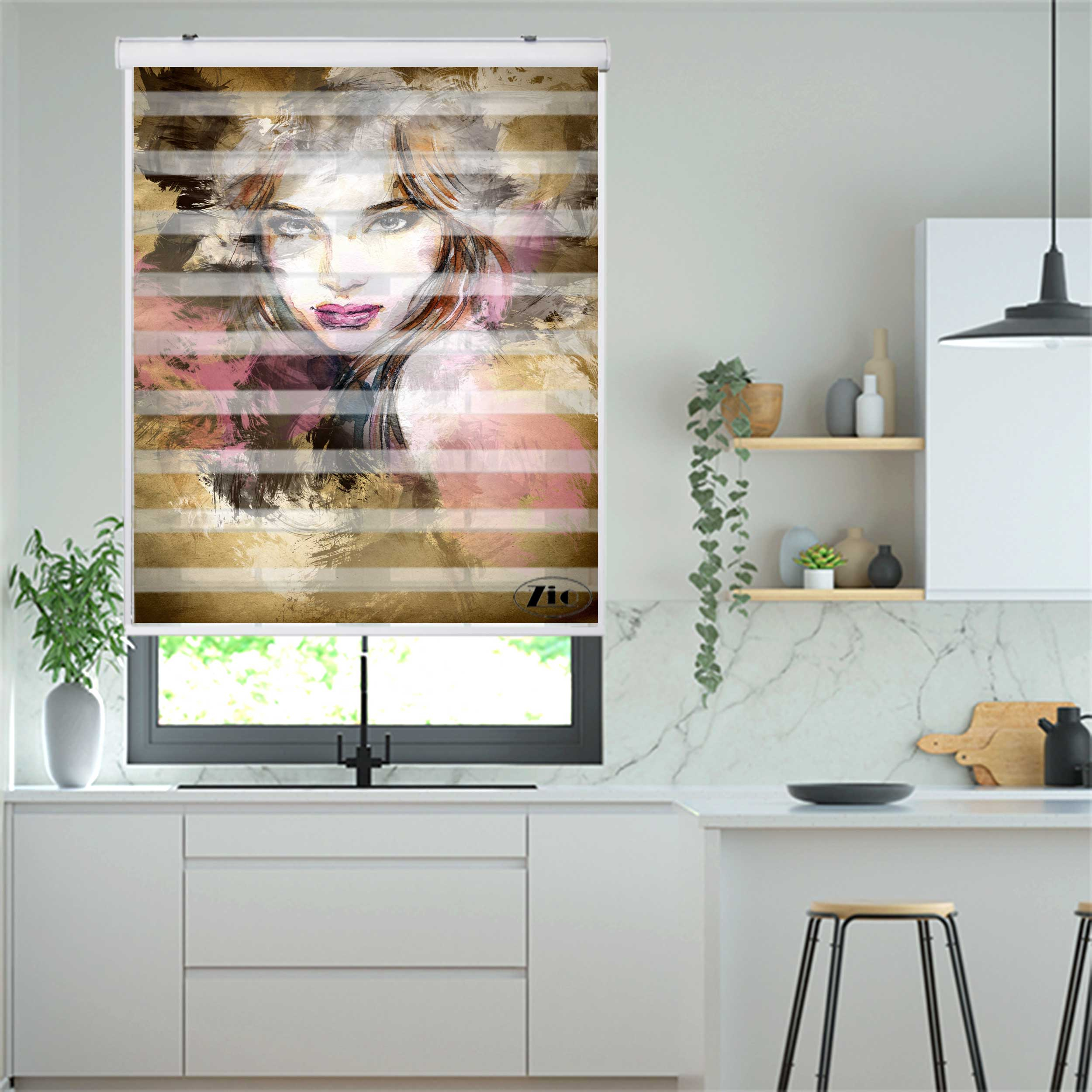 پرده زبرا زیو کد P6004 سایز 150X150 سانتی متر