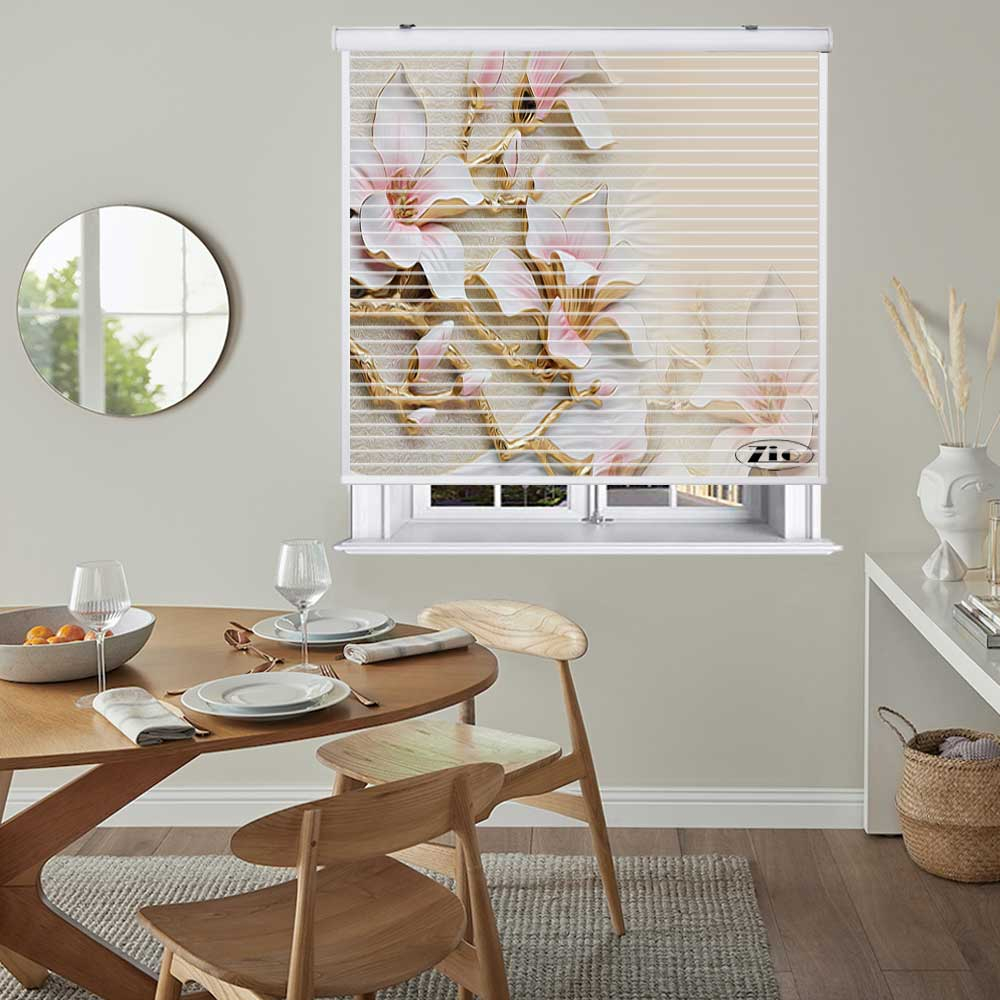پرده زبرا زیو مدل سیلوئت 3D1440 سایز 150x150 سانتی متر