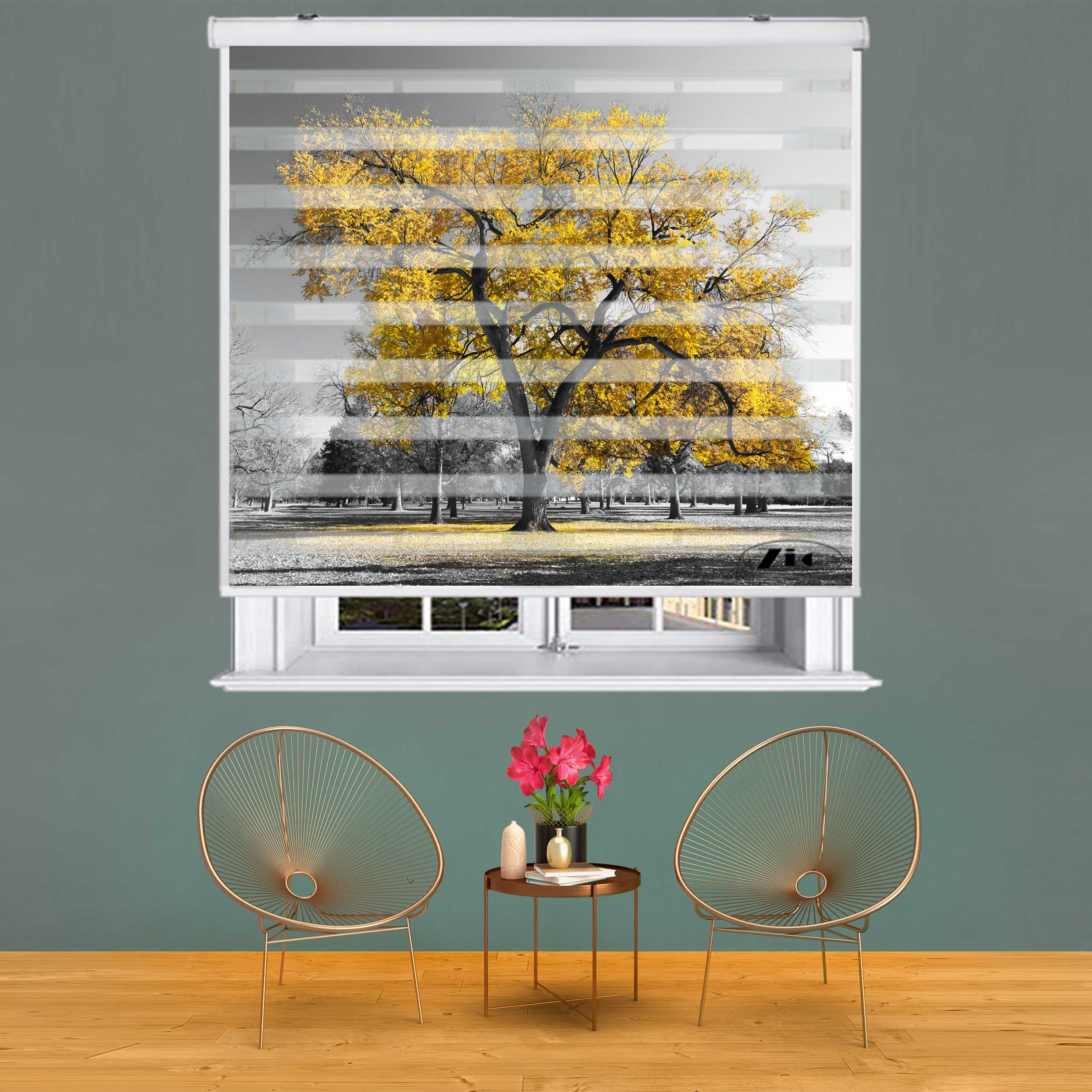 پرده زبرا زیو کد L5018 سایز 150X150 سانتی متر