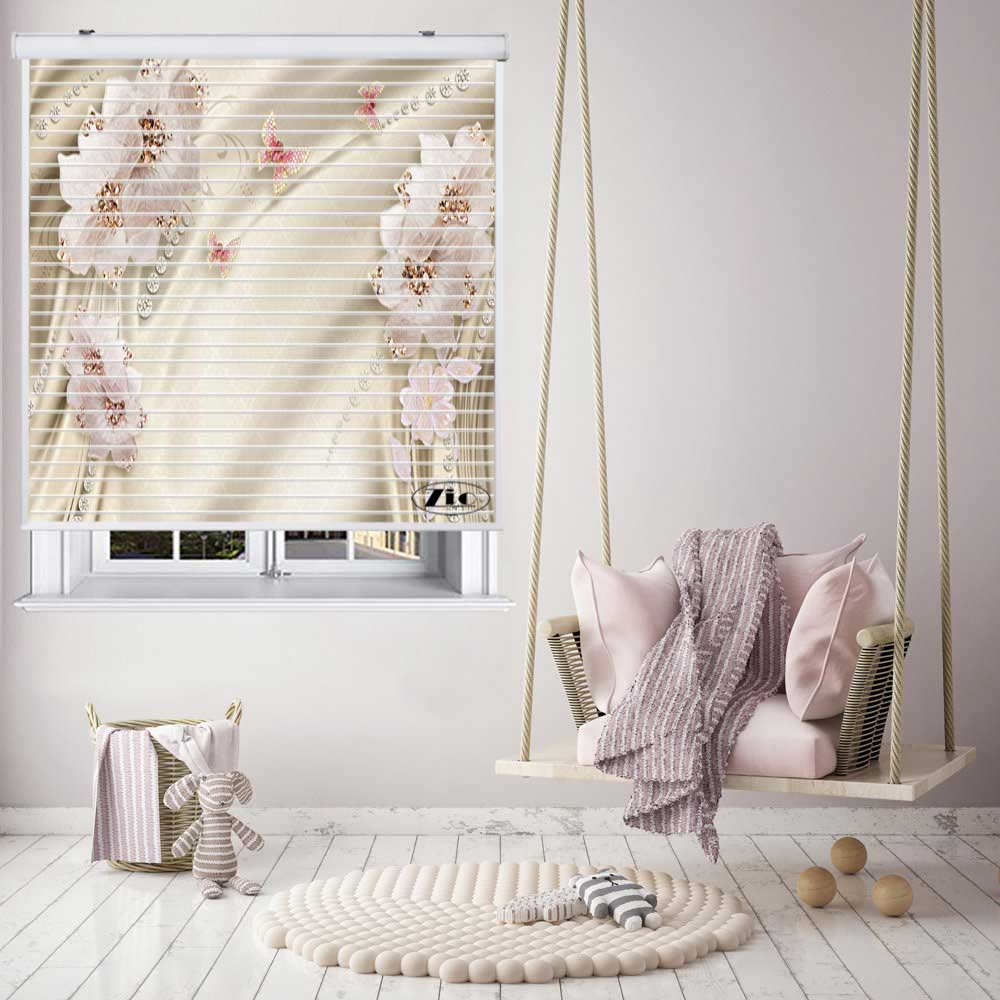 پرده زبرا زیو مدل سیلوئت 3D1381 سایز 150x150 سانتی متر