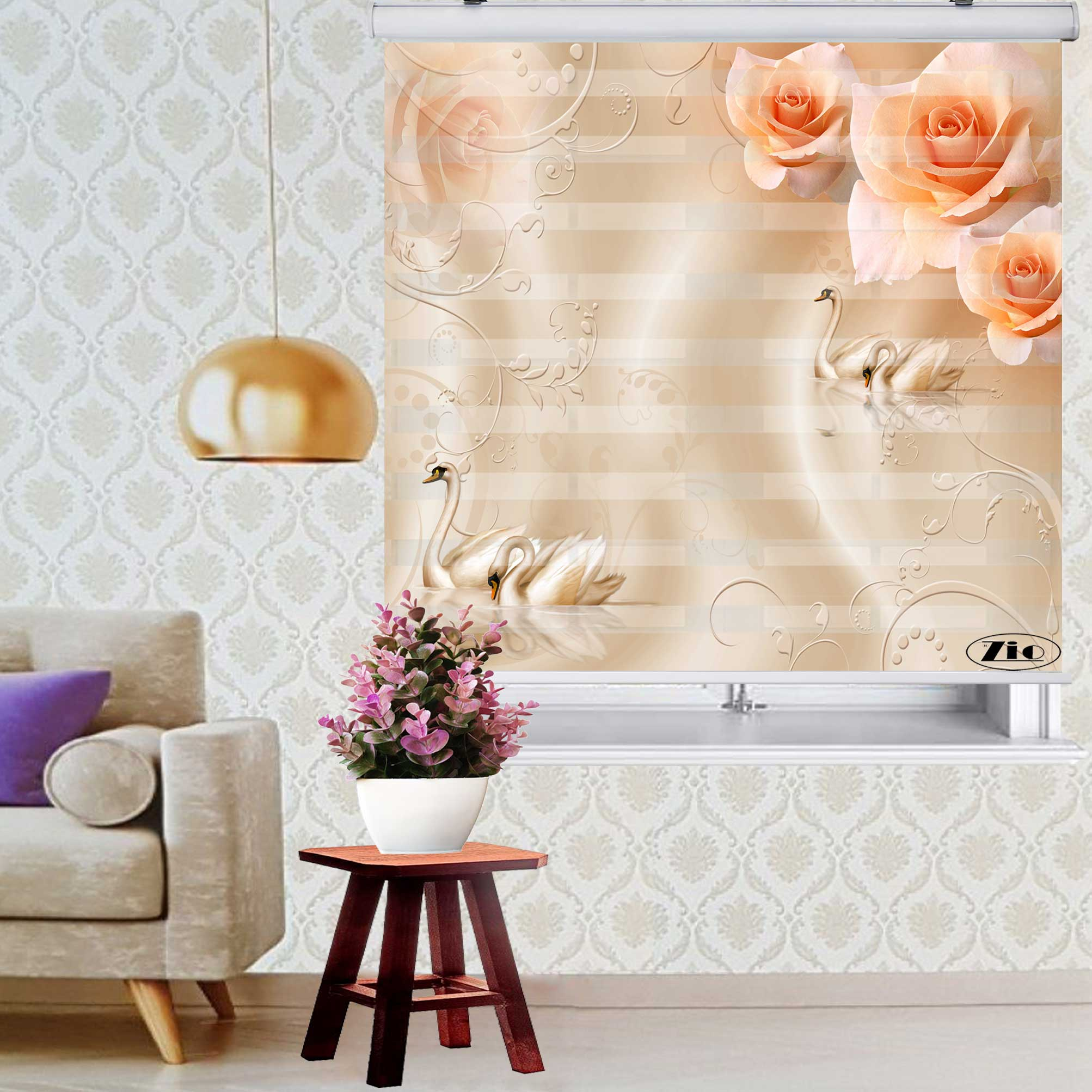 پرده زبرا زیو کد 3D1412 سایز 150x200 سانتی متر