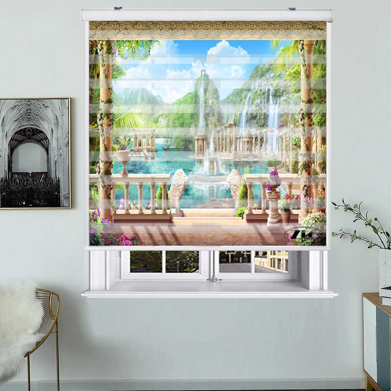 پرده زبرا زیو کد L5082 سایز 150X150 سانتی متر