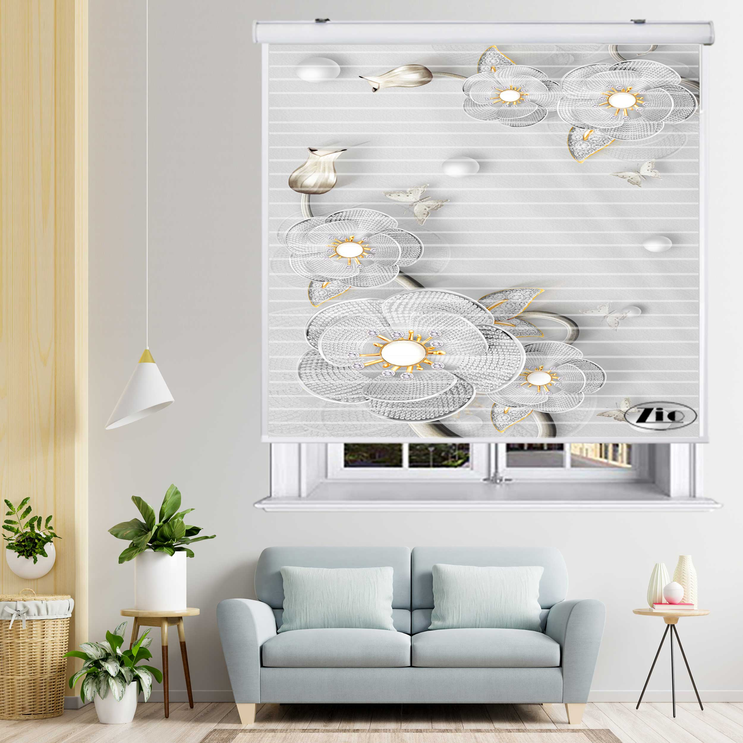 پرده زبرا زیو مدل 3D1096 سایز 150x150 سانتی متر