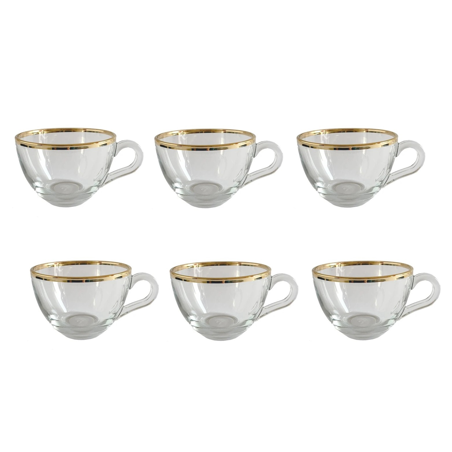فنجان پاشاباغچه مدل باسیک لب طلا کد 55161 بسته شش عددی
