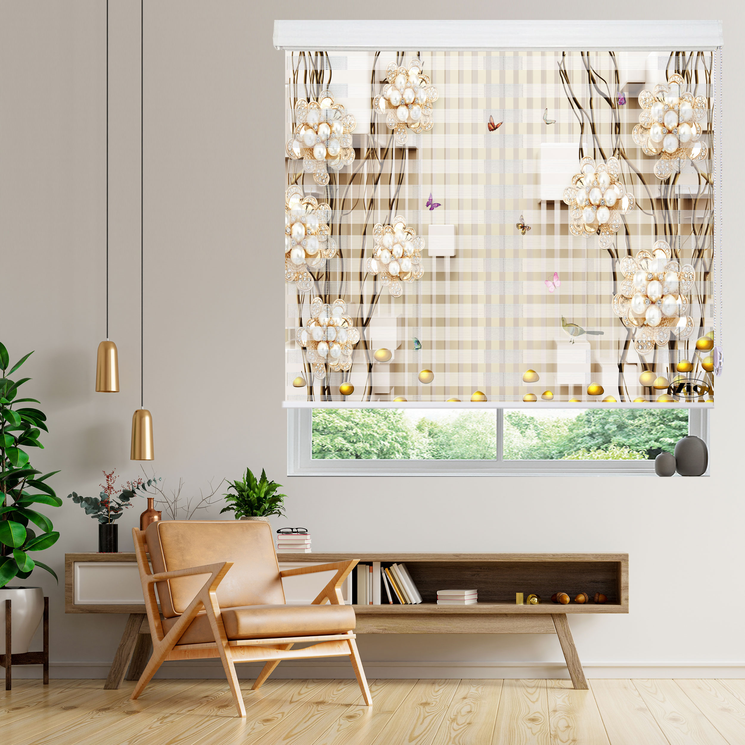 پرده زبرا زیو مدل 3D-1117 سایز 150x150 سانتی متر