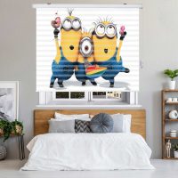 پرده زبرا زیو مدل مینیون ها K3111 سایز 150x200 سانتی متر