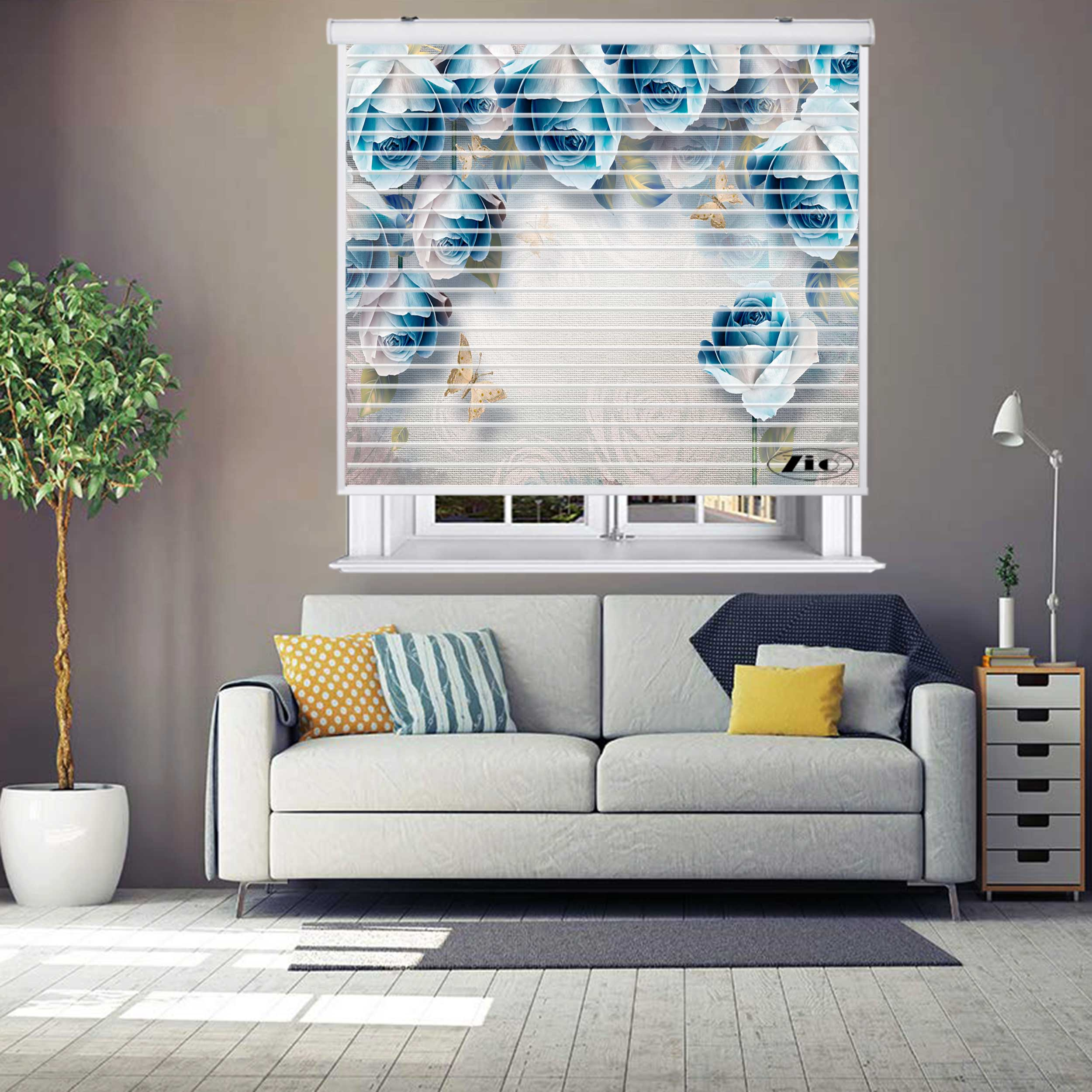 پرده زبرا زیو مدل سیلوئت 3D1364 سایز 150x150 سانتی متر