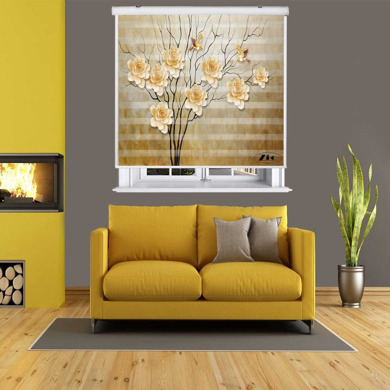 پرده زبرا زیو کد 3D1524 سایز 150X150 سانتی متر