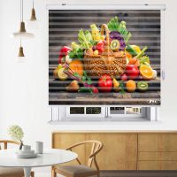 پرده زبرا زیو مدل سبزیجات سایز 100x150 سانتی متر