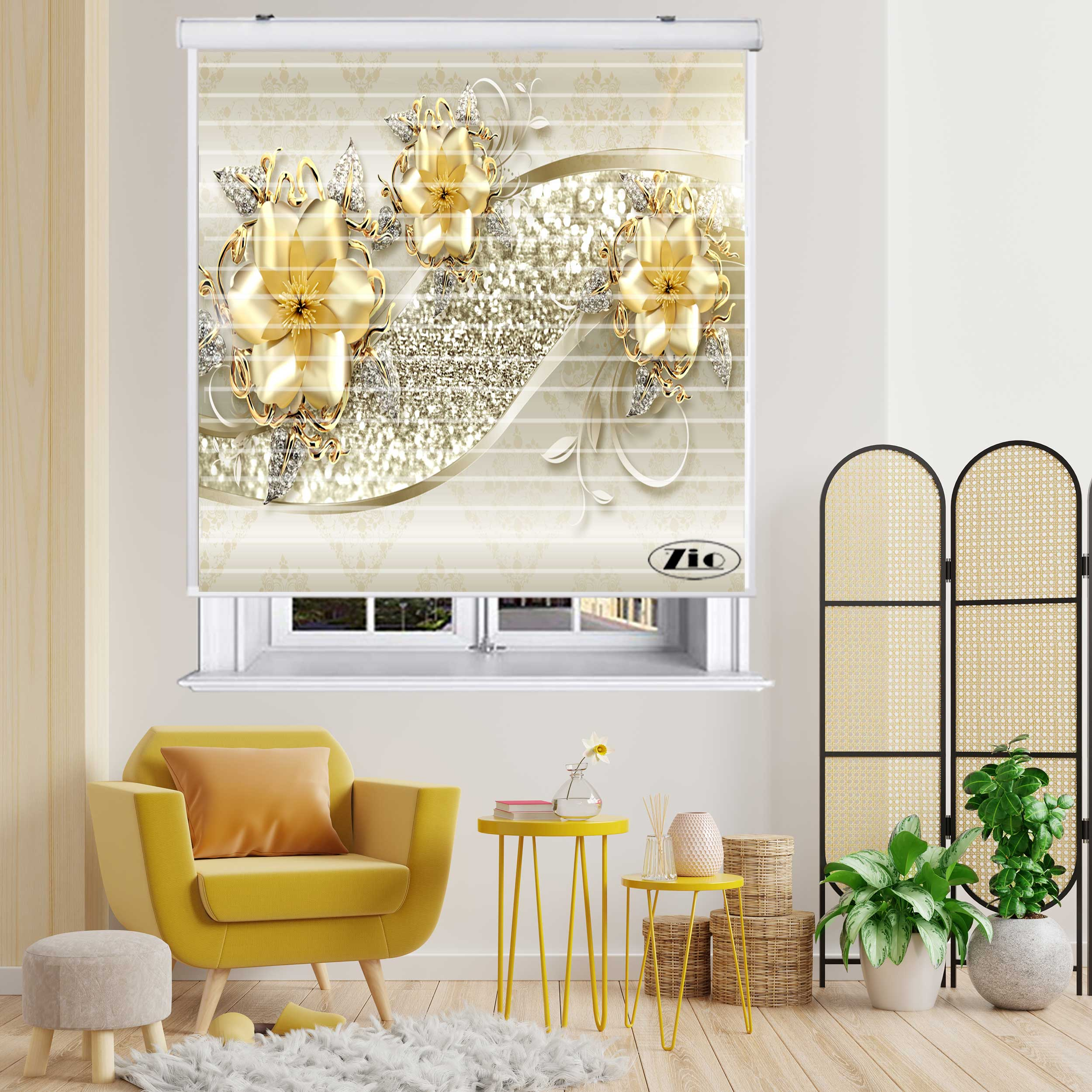 پرده زبرا مدل 3D1027 سایز 150x150 سانتی متر