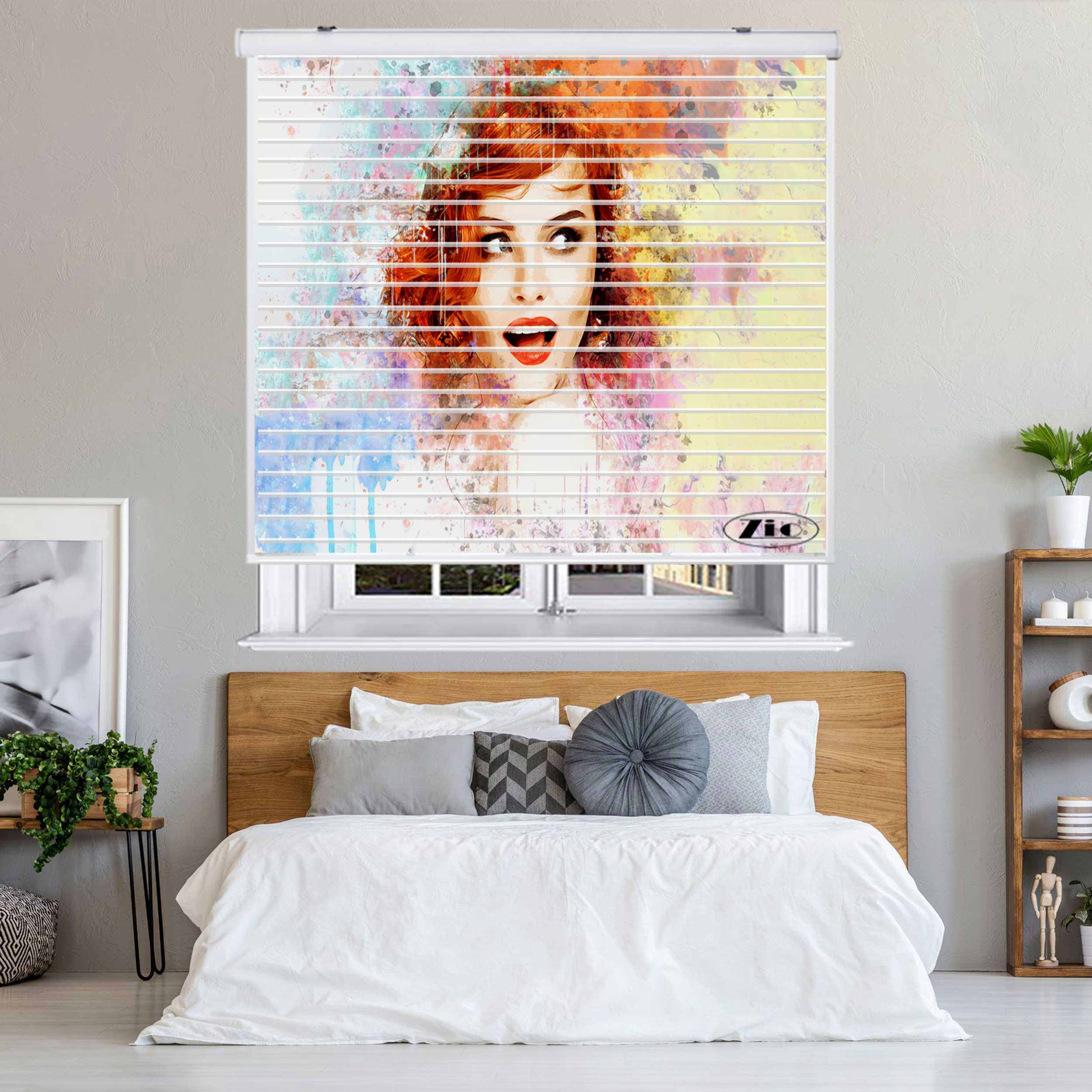 پرده زبرا زیو مدل سیلوئت P-6074 سایز 150x150 سانتی متر