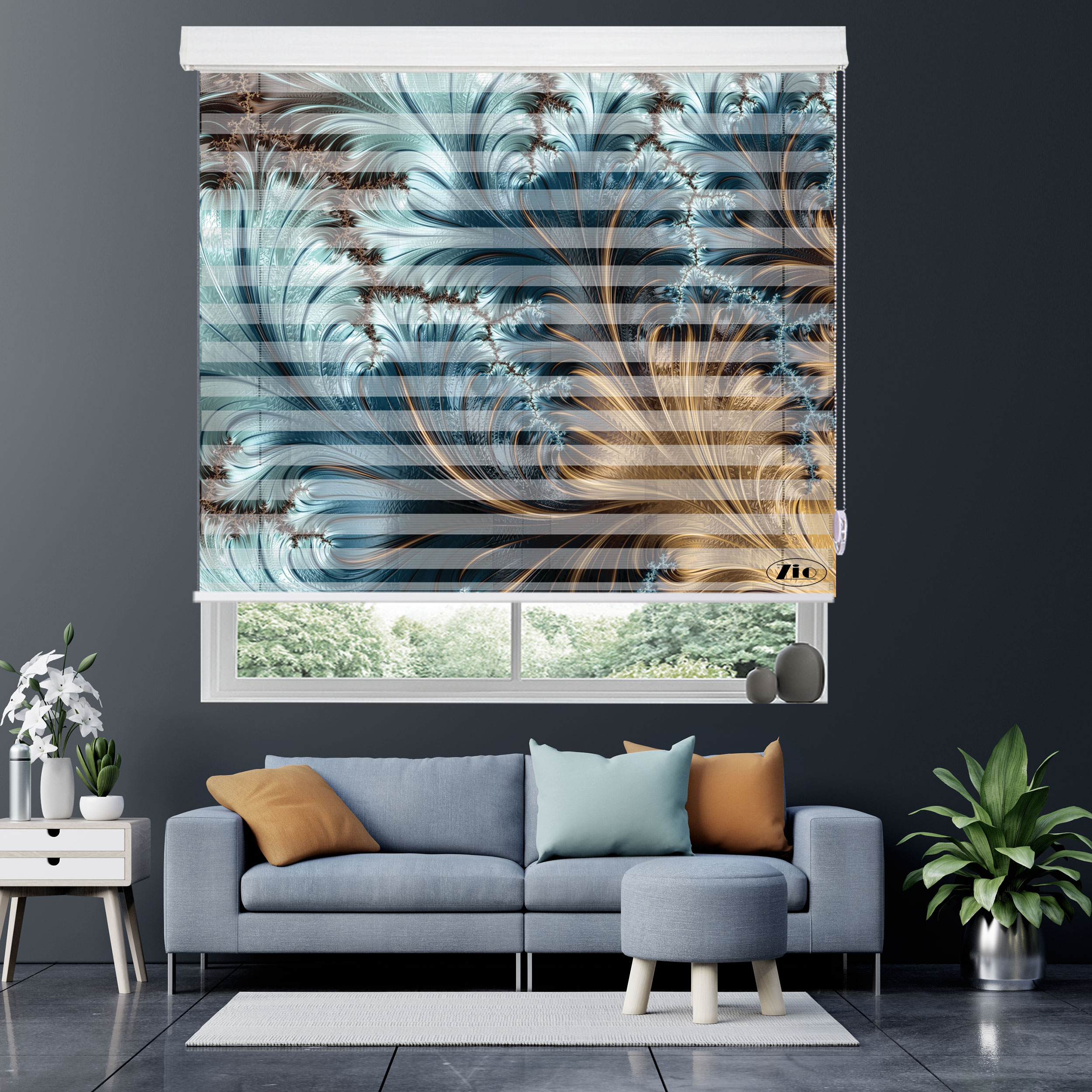 پرده زبرا زیو مدل 3D-1227 سایز 150x200 سانتی متر
