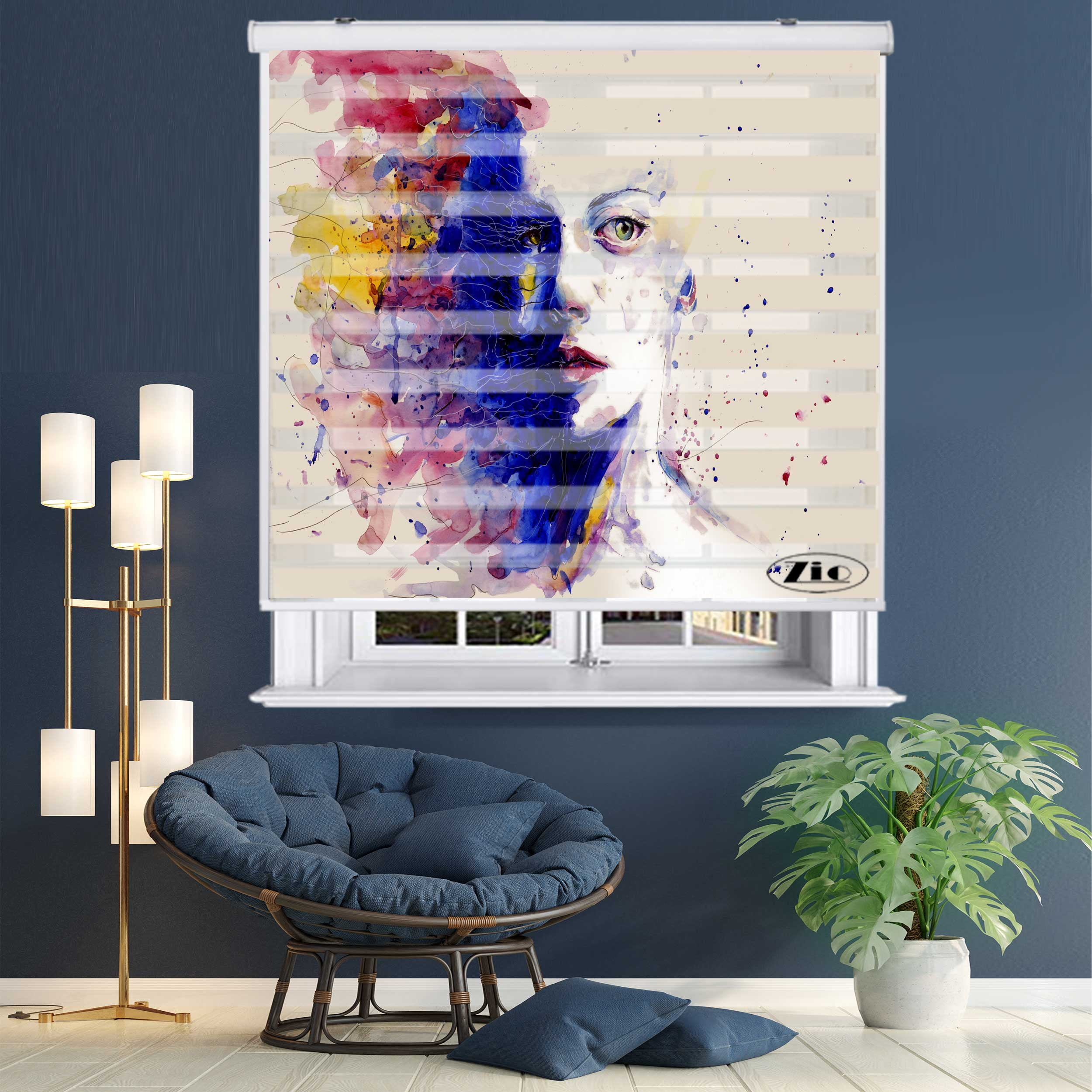 پرده زبرا زیو مدل P6081 سایز 150x200 سانتی متر