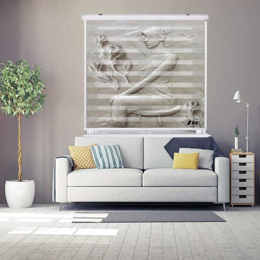 پرده زبرا زیو کد W4058 سایز 150X150 سانتی متر