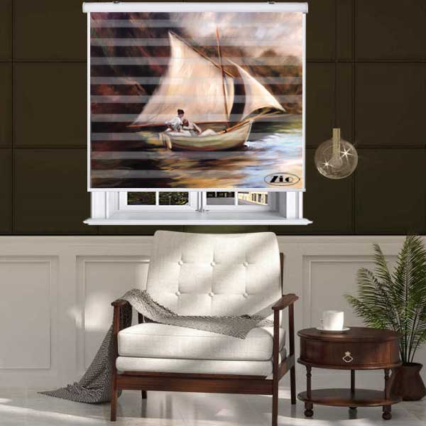 پرده زبرا زیو کد P6030 سایز 150x150 سانتی متر