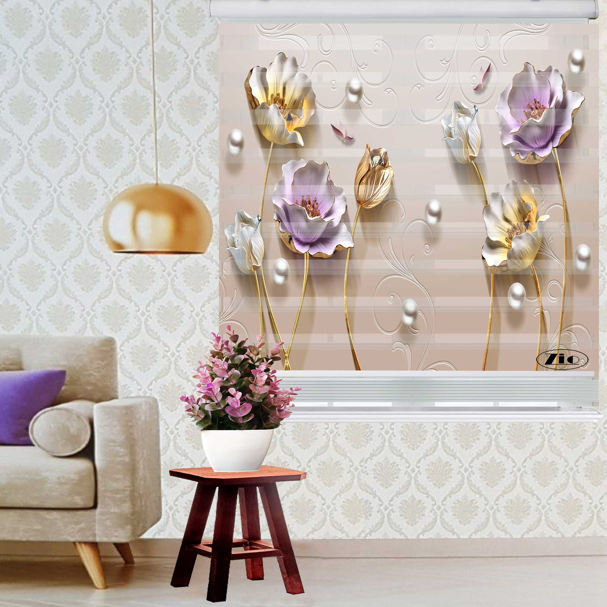 پرده زبرا زیو کد 3D1087 سایز 150x200 سانتی متر