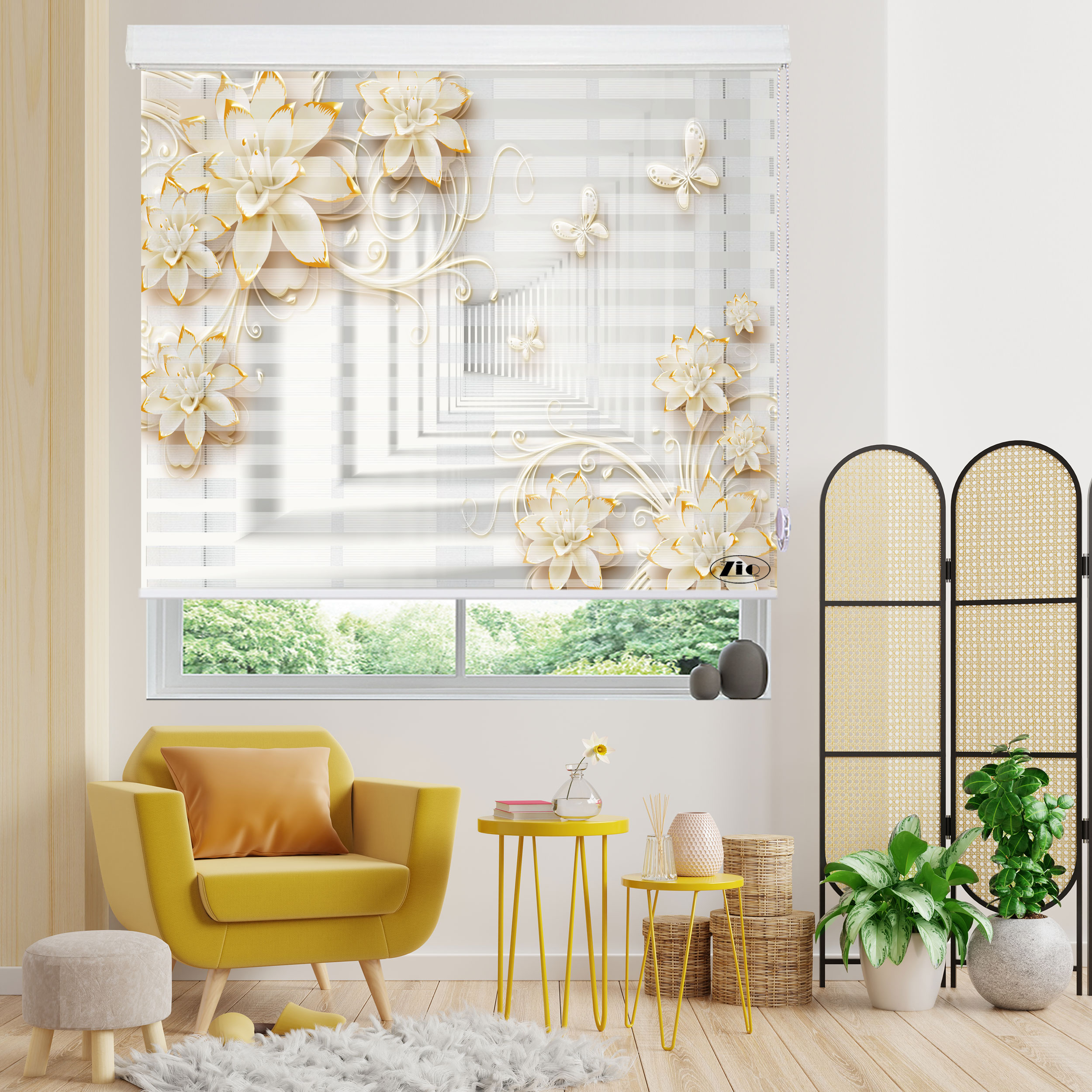 پرده زبرا زیو مدل 3D-1237 سایز 100x150 سانتی متر