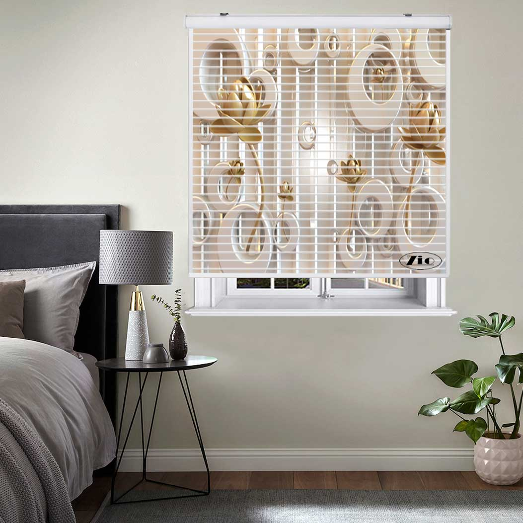 پرده زبرا زیو مدل سیلوئت 3D1502 سایز 150x150 سانتی متر