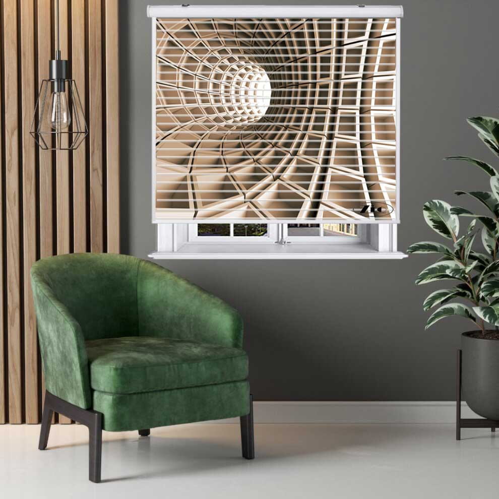 پرده زبرا زیو مدل سیلوئت 3D1369 سایز 150x150 سانتی متر