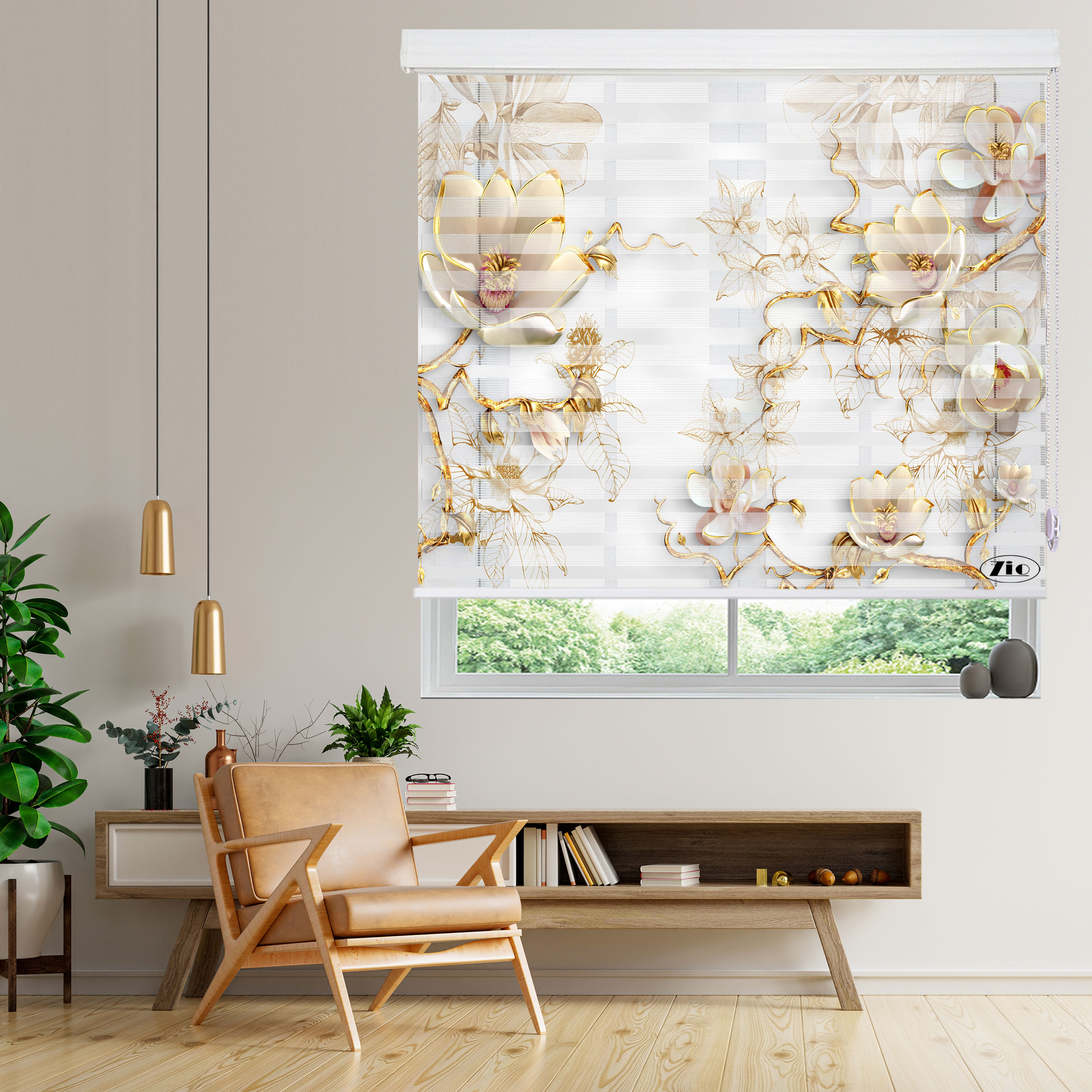 پرده زبرا زیو مدل 3D-1024 سایز 150x150 سانتی متر