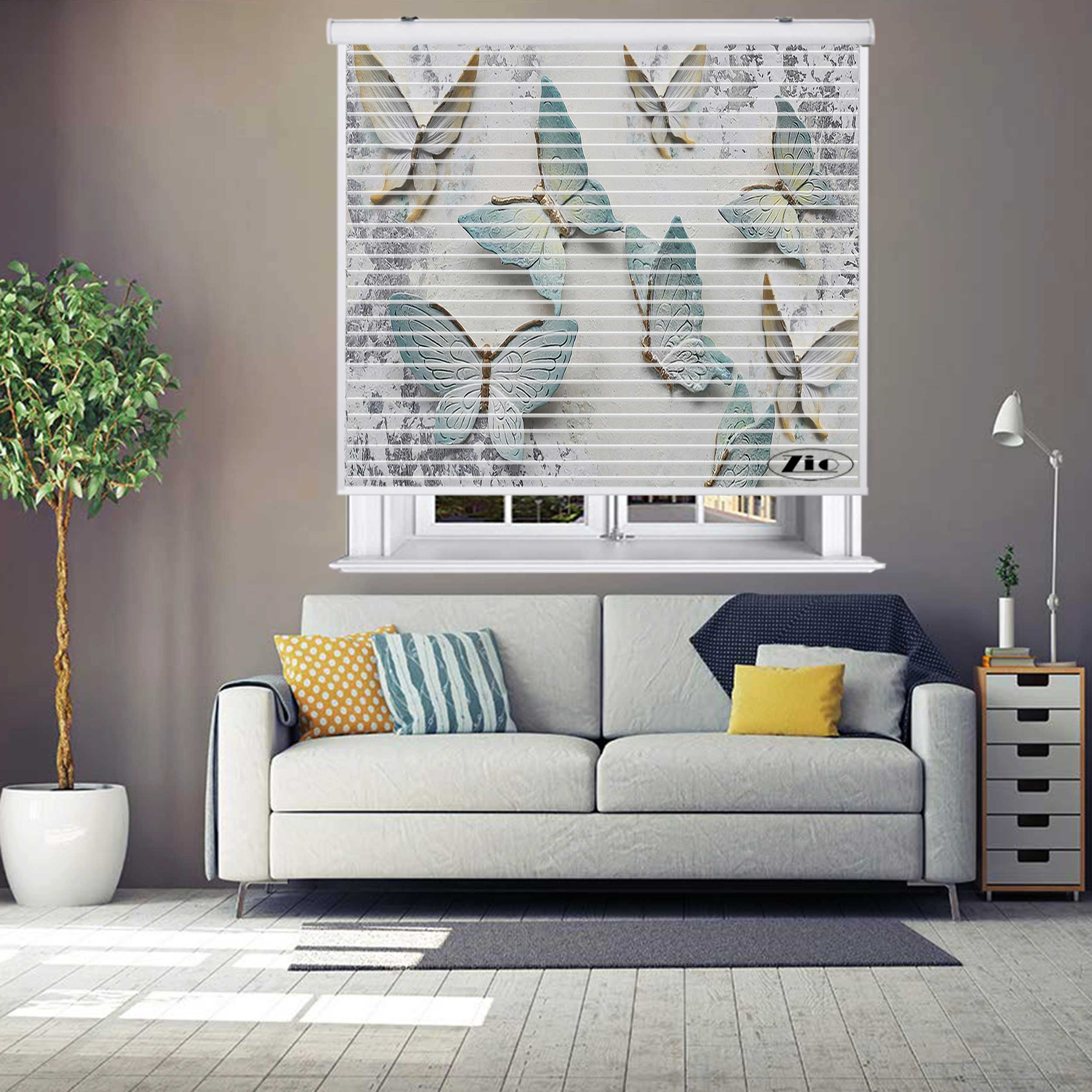 پرده زبرا زیو مدل سیلوئت 3D1462 سایز 150x150 سانتی متر