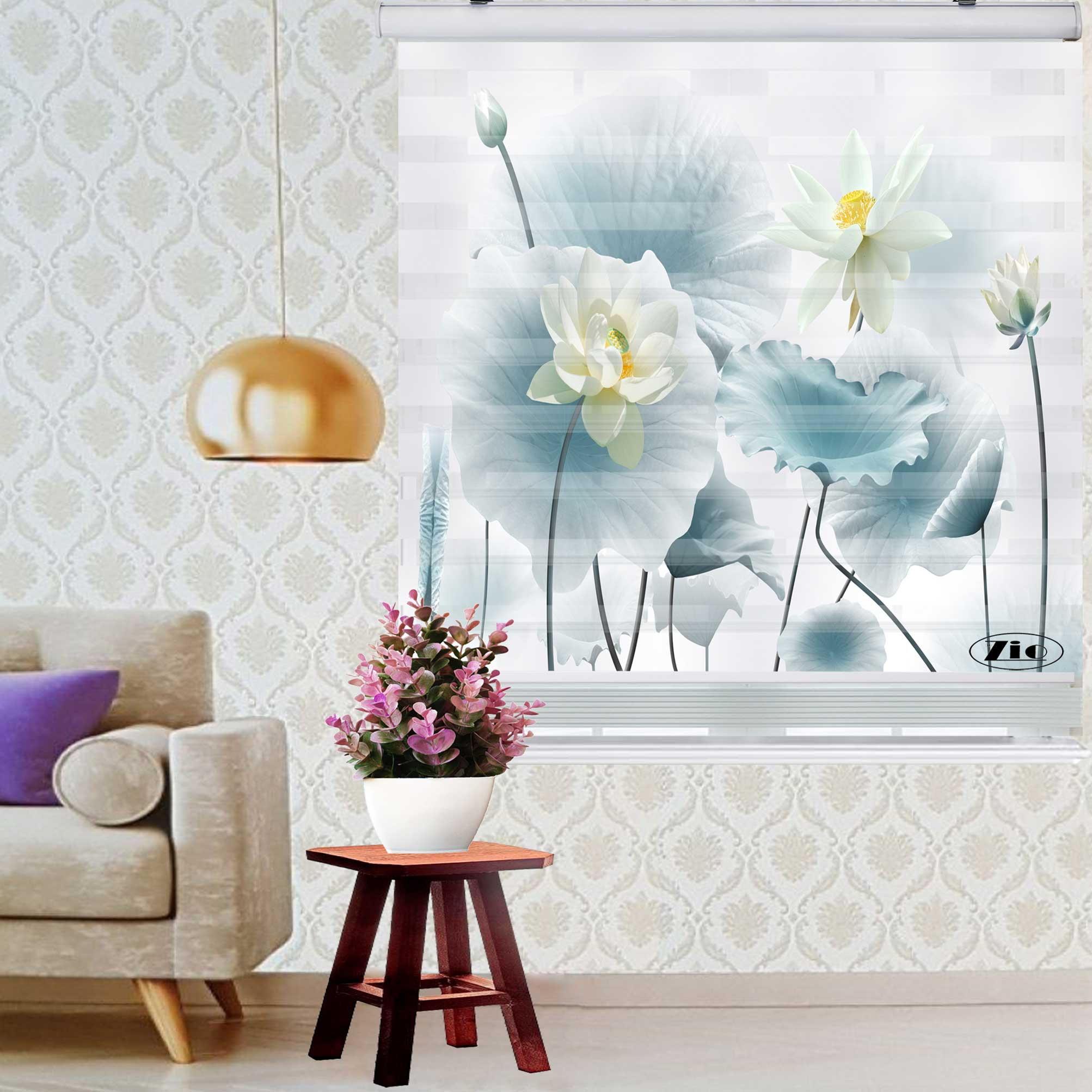 پرده زبرا زیو کد 1075 سایز 150x150 سانتی متر