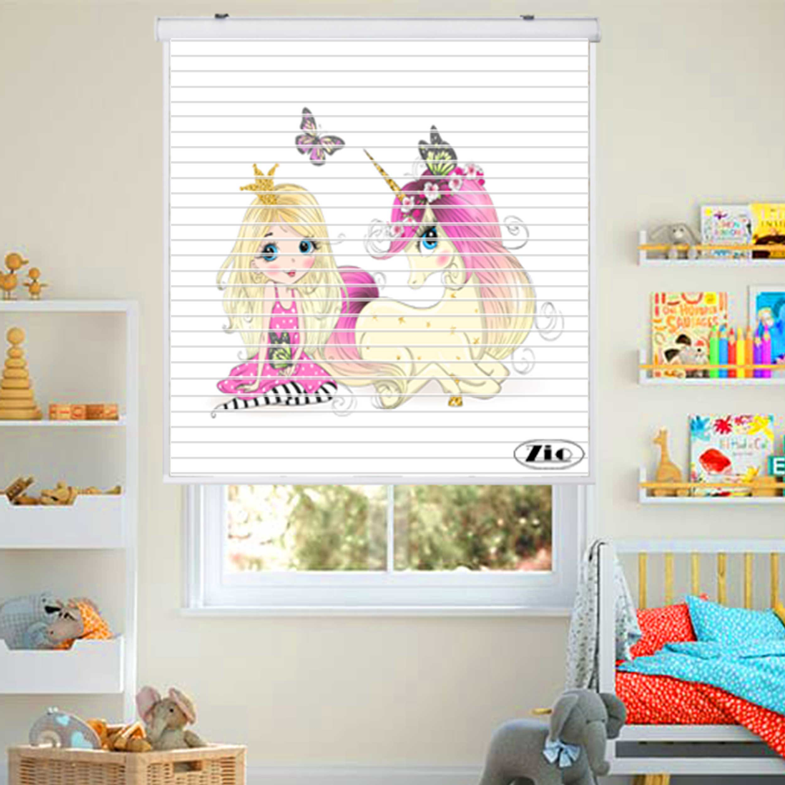 پرده زبرا زیو مدل سیلوئت کد K3004 سایز 150x150 سانتی متر