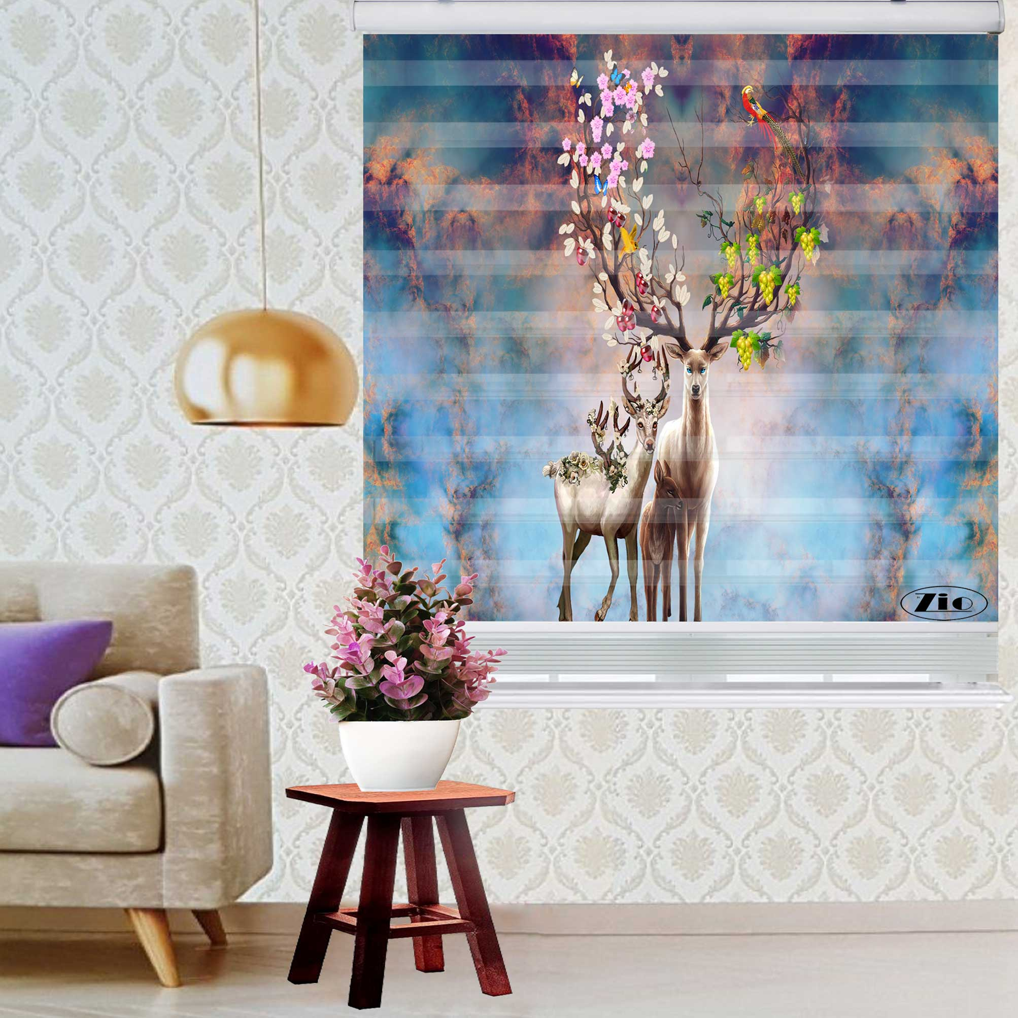 پرده زبرا زیو کد 3D1105 سایز 150x200 سانتی متر