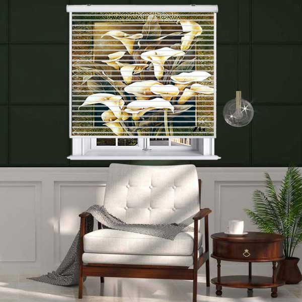 پرده زبرا زیو مدل سیلوئت 3D1439 سایز 150x150 سانتی متر
