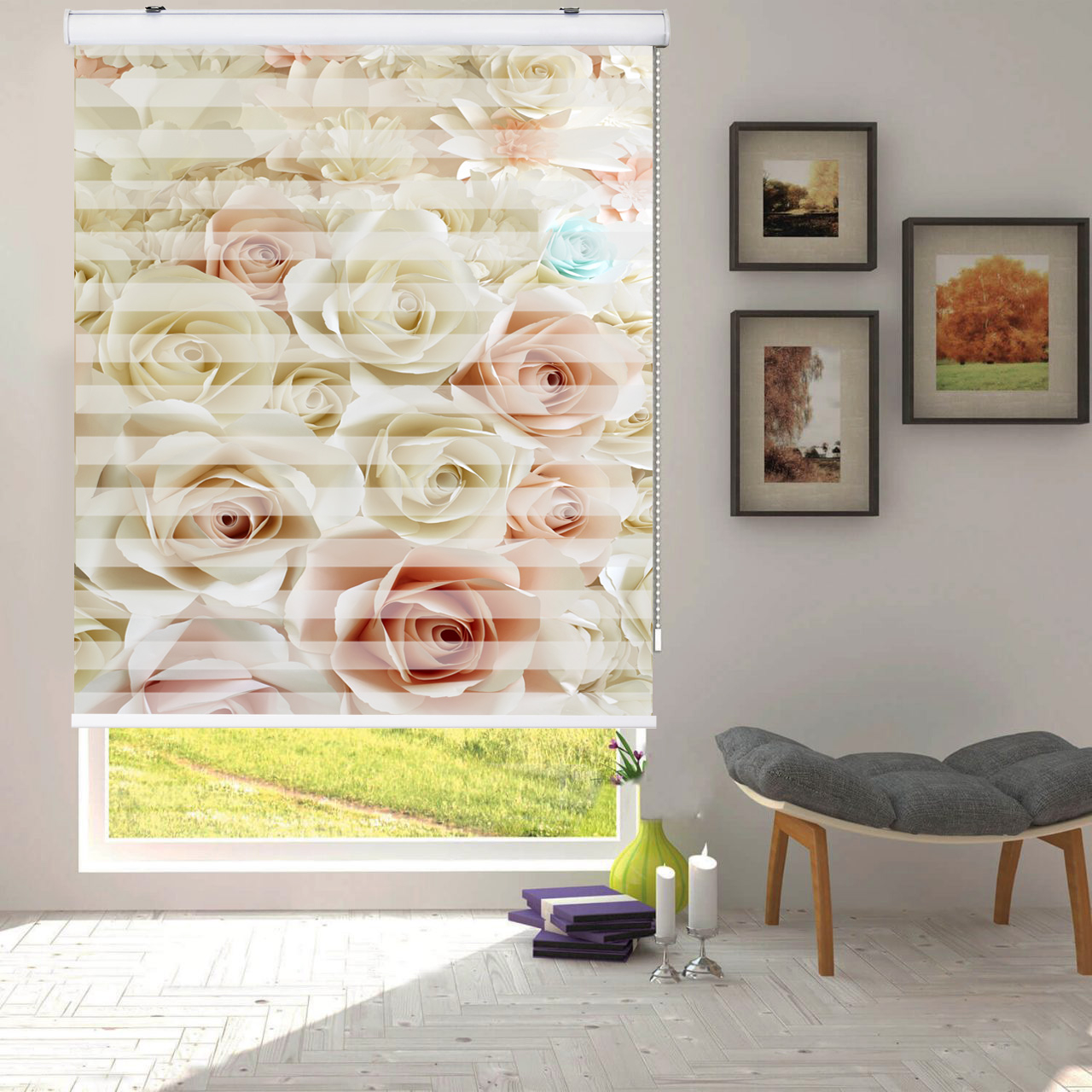 پرده زبرا زیو طرح 3D004 سایز 100x200 سانتی متر
