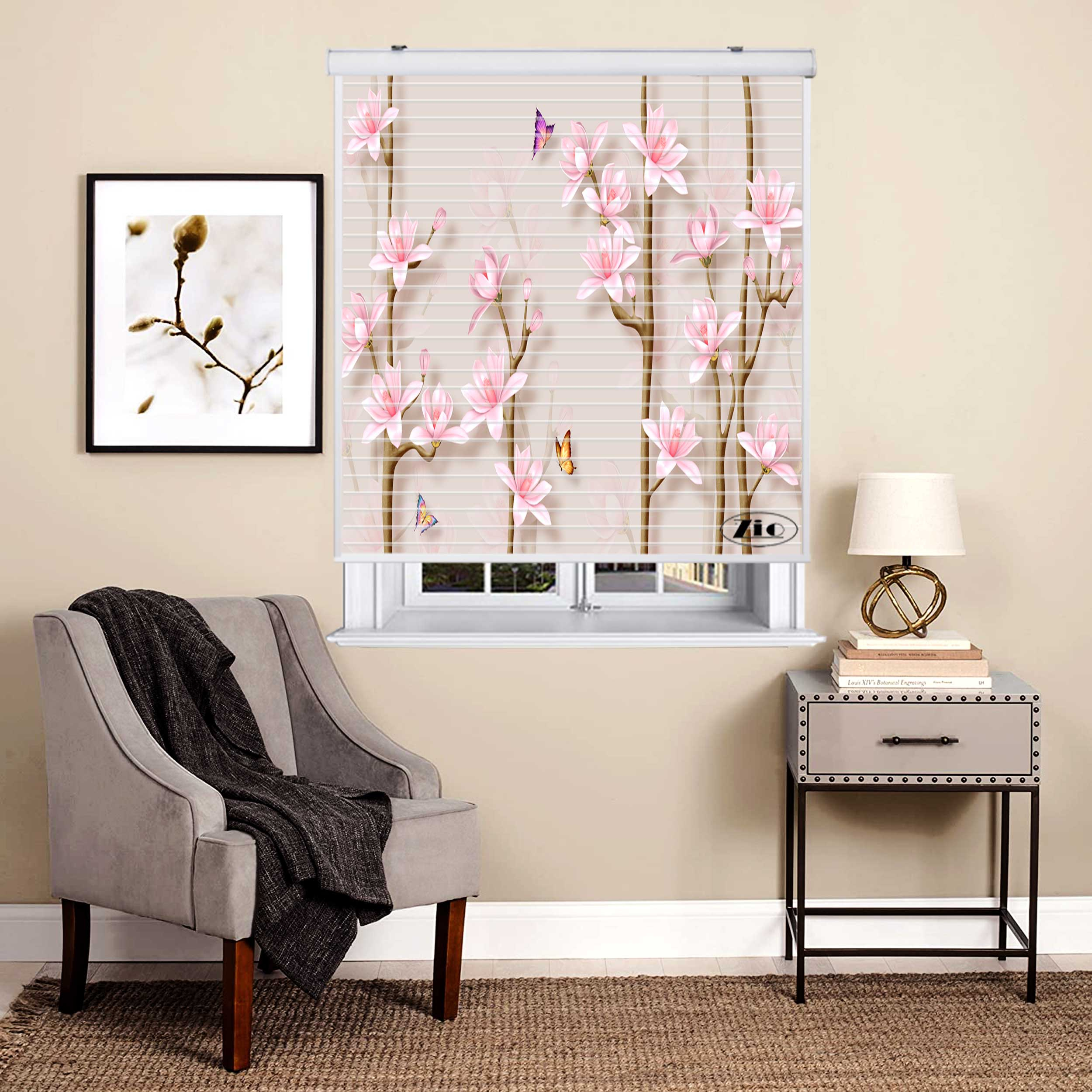 پرده زبرا زیو مدل سیلوئت 3D1342 سایز 150x150 سانتی متر