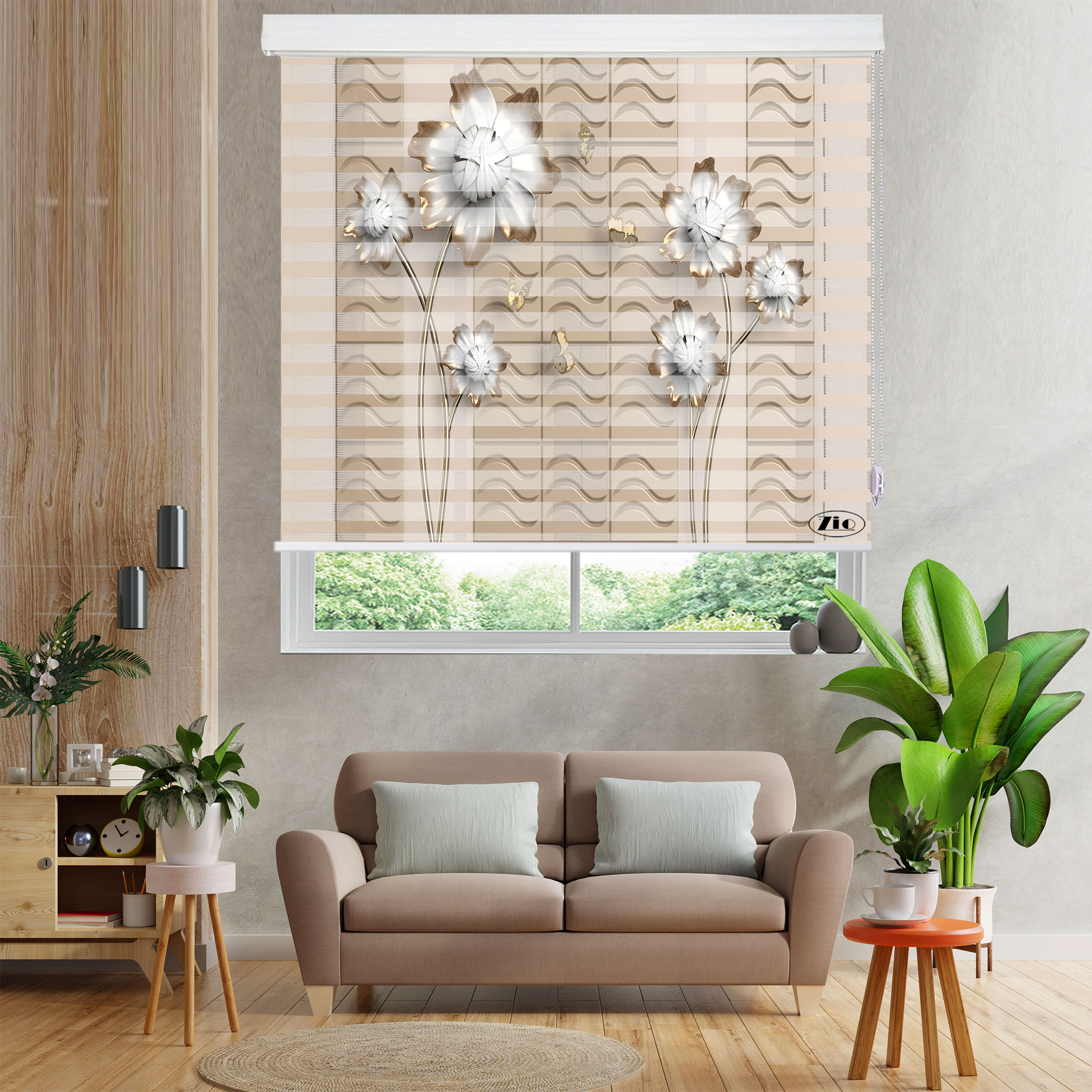 پرده زبرا زیو مدل 3D-1132 سایز 100x150 سانتی متر