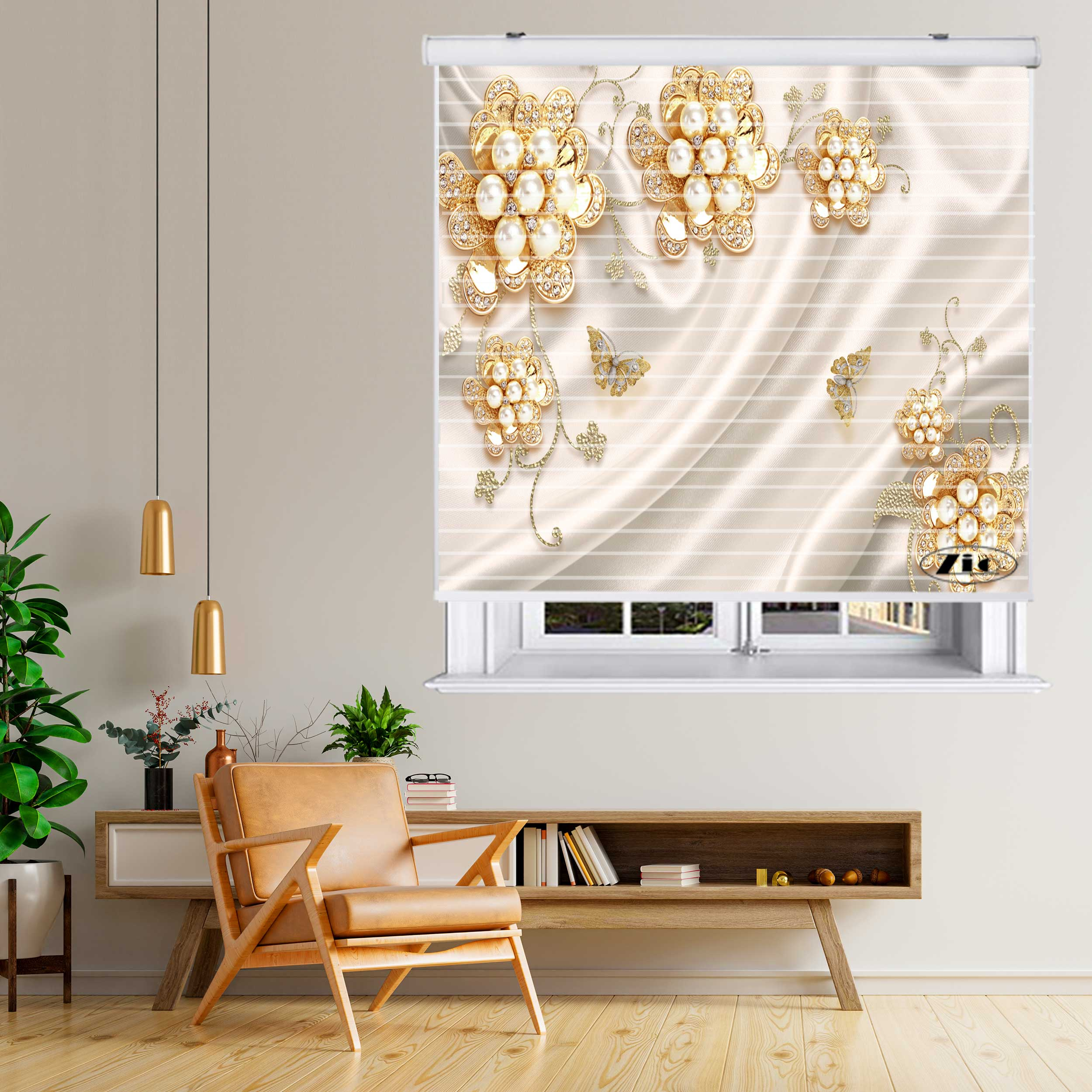 پرده زبرا زیو مدل سیلوئت 3D1187 سایز 150x150 سانتی متر