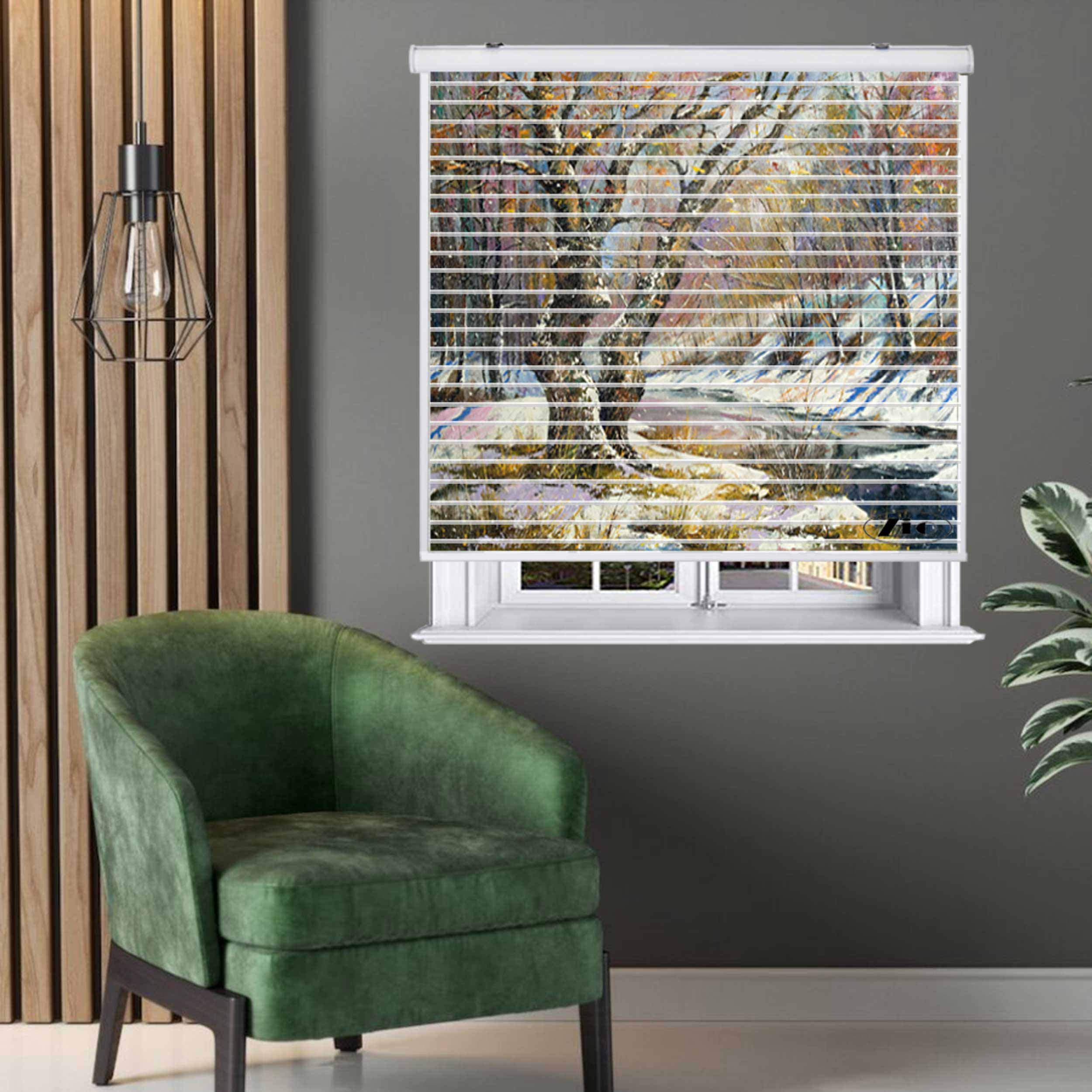 پرده زبرا زیو مدل سیلوئت P-6023 سایز 150x150 سانتی متر
