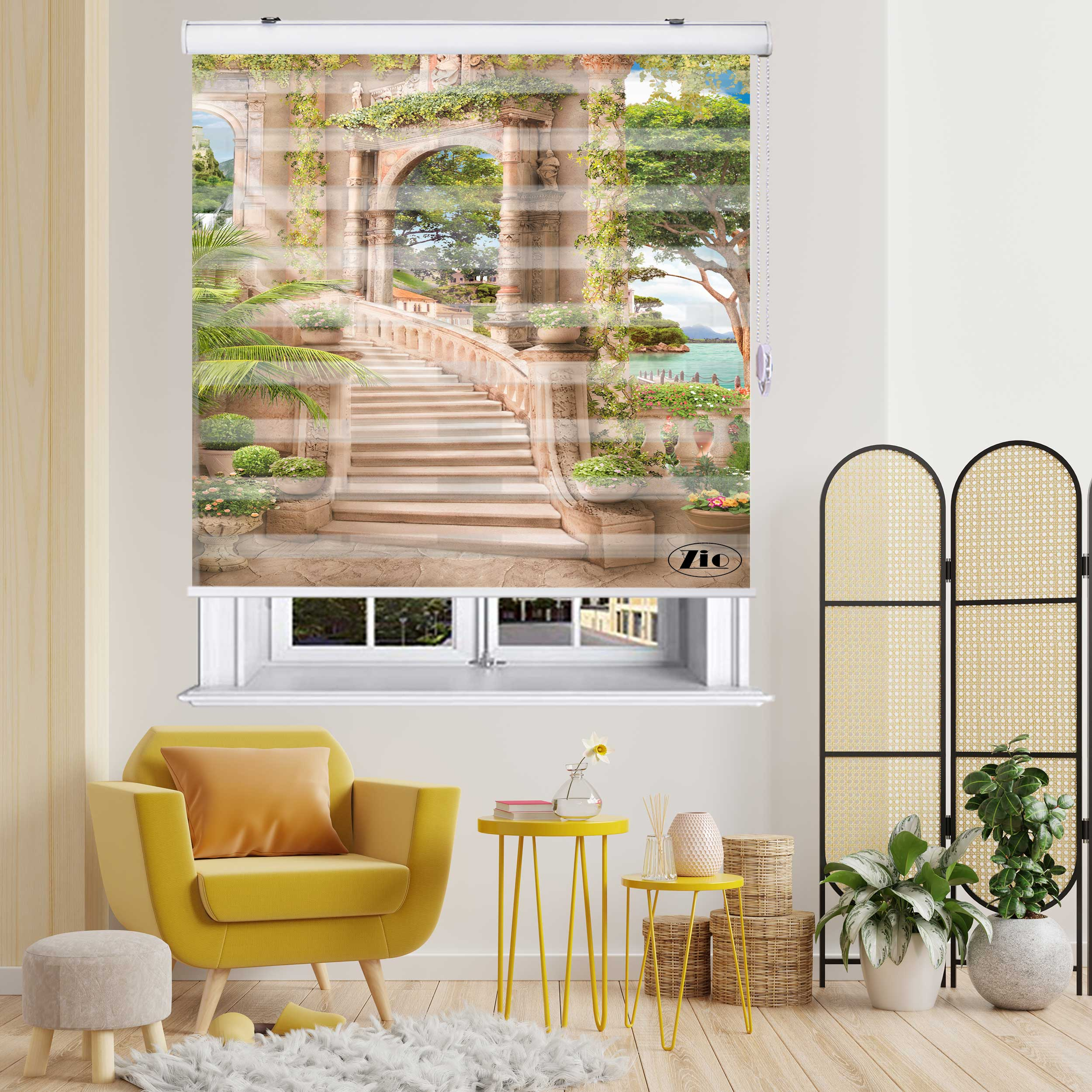 پرده زبرا زیو مدل L5007 سایز 100x200 سانتی متر