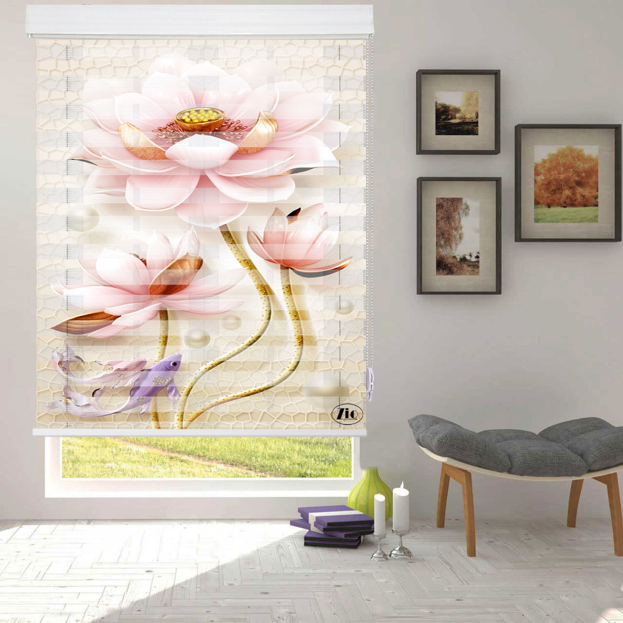 پرده زبرا زیو مدل 3D-1082 سایز 150x280 سانتی متر
