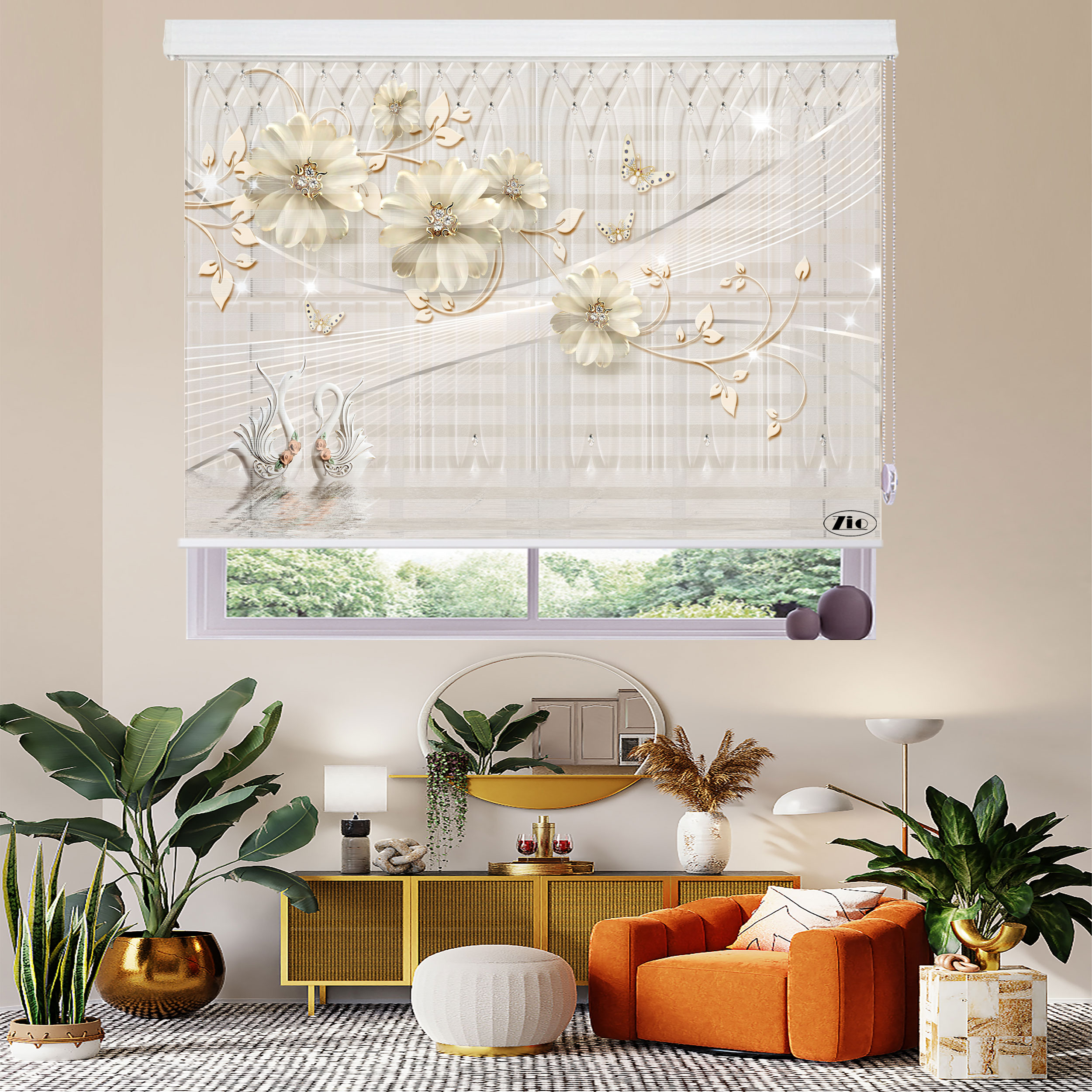 پرده زبرا زیو مدل 3D-1052 سایز 200x200 سانتی متر