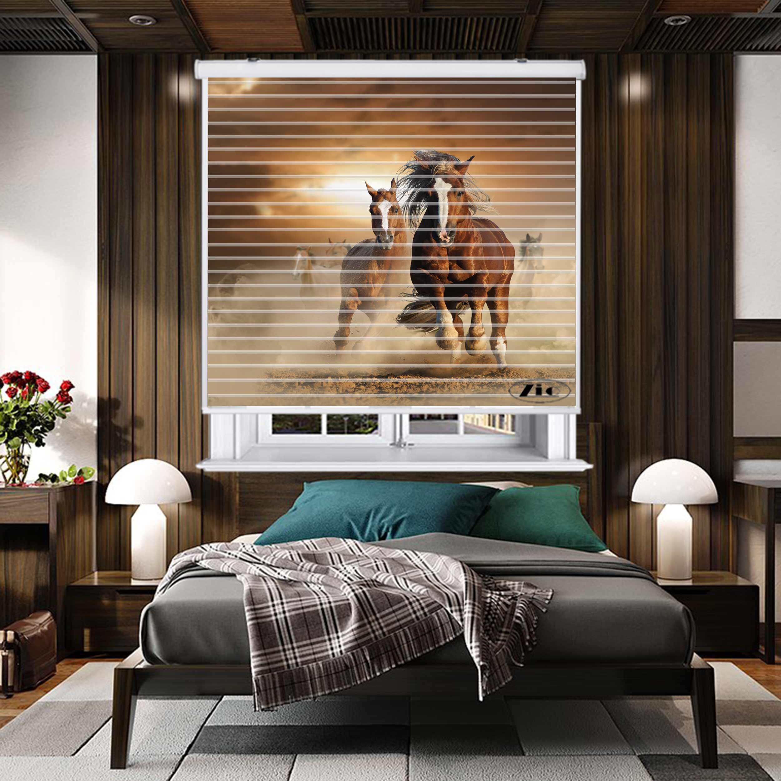 پرده زبرا زیو مدل OA 7054 سایز 150x150 سانتی متر