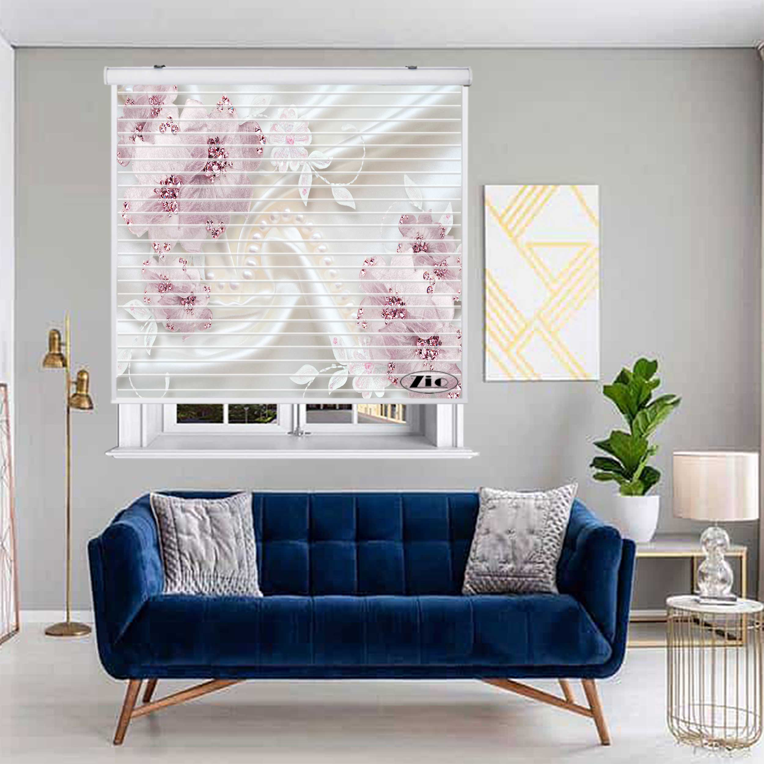 پرده زبرا زیو مدل سیلوئت 3D1285 سایز 150x150 سانتی متر