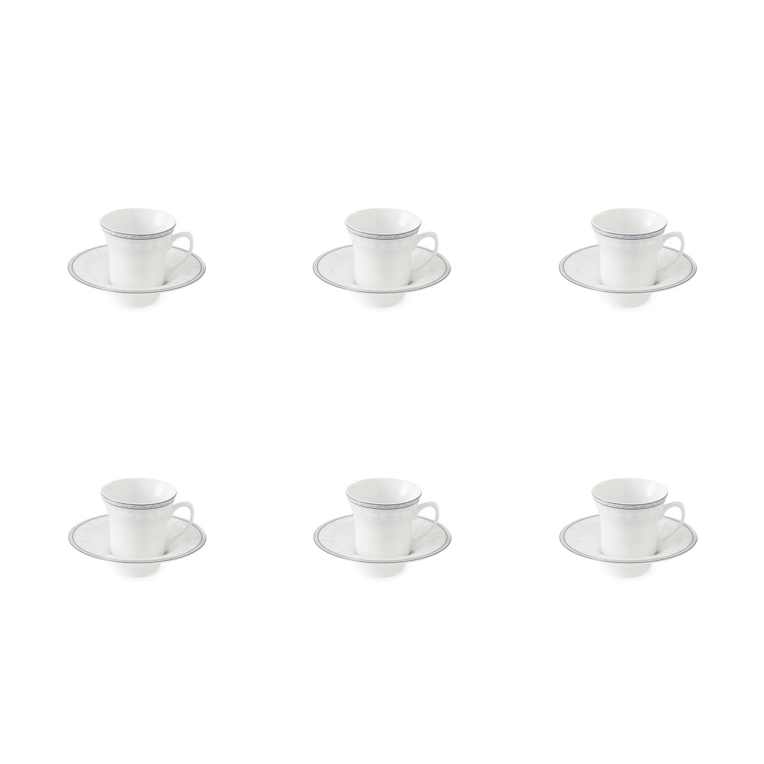 سرویس چای خوری 12 پارچه 6 نفره چینی زرین ایران مدل شهرزاد 9 وایت رز درجه 3