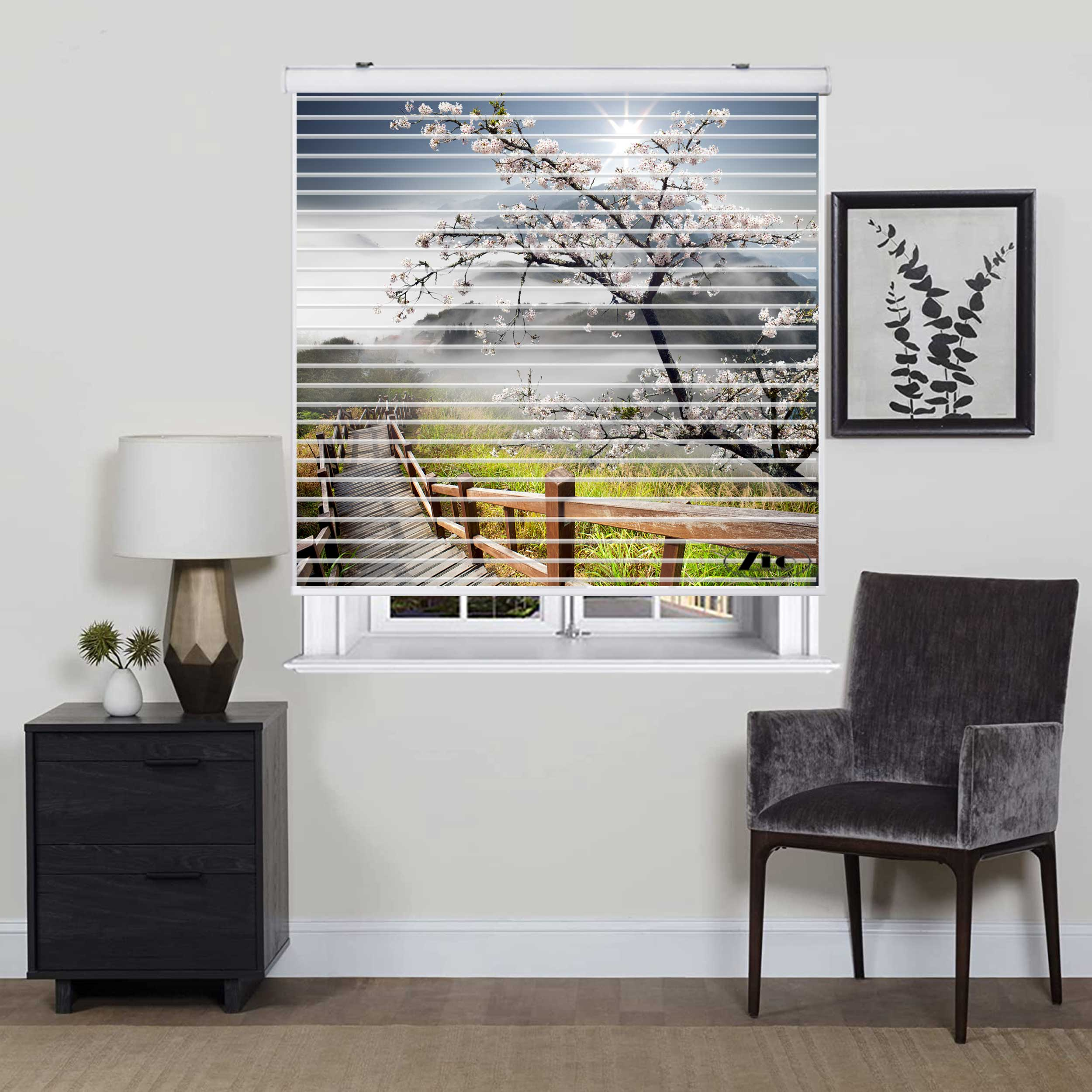 پرده زبرا زیو مدل سیلوئت L-5058 سایز 150x150 سانتی متر