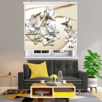 پرده زبرا زیو مدل سیلوئت کد 3D1157 سایز 150x150 سانتی متر