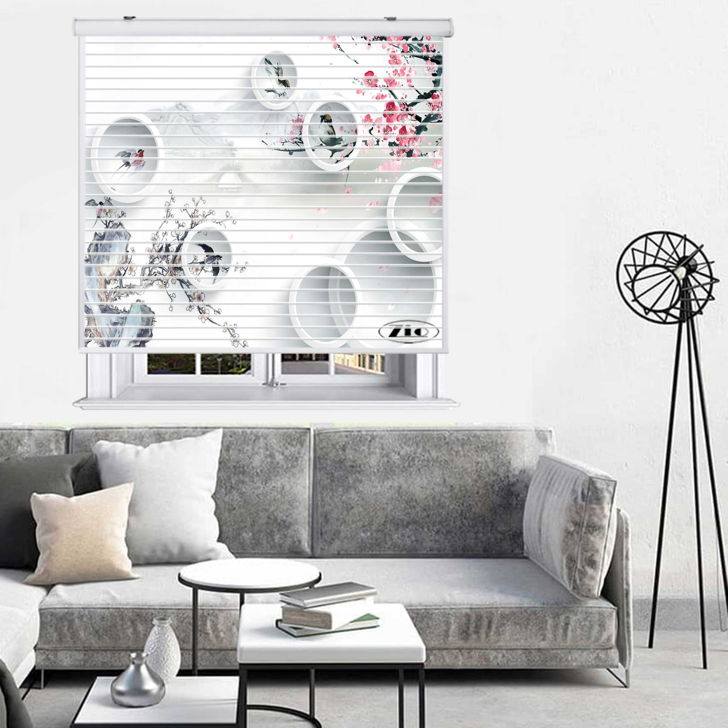 پرده زبرا زیو مدل سیلوئت 3D1431 سایز 150x150 سانتی متر