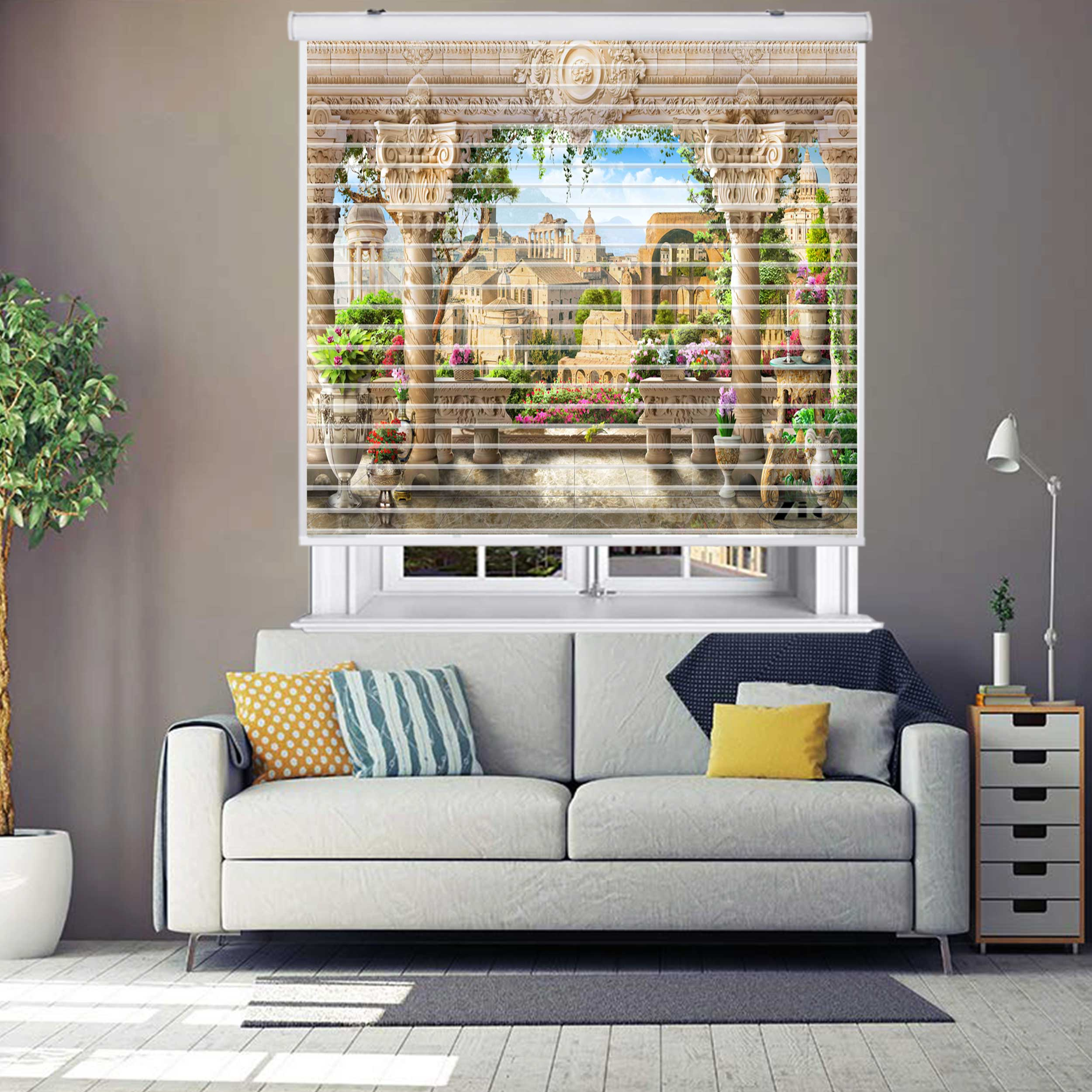 پرده زبرا زیو مدل -5077 سایز 150x150 سانتی متر