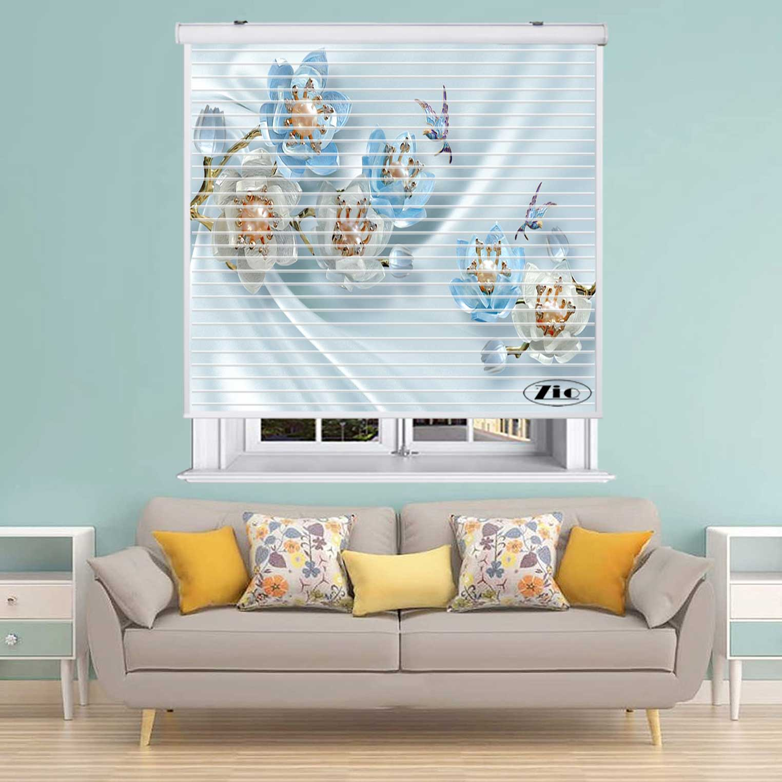 پرده زبرا زیو مدل سیلوئت 3D1536 سایز 150x150 سانتی متر